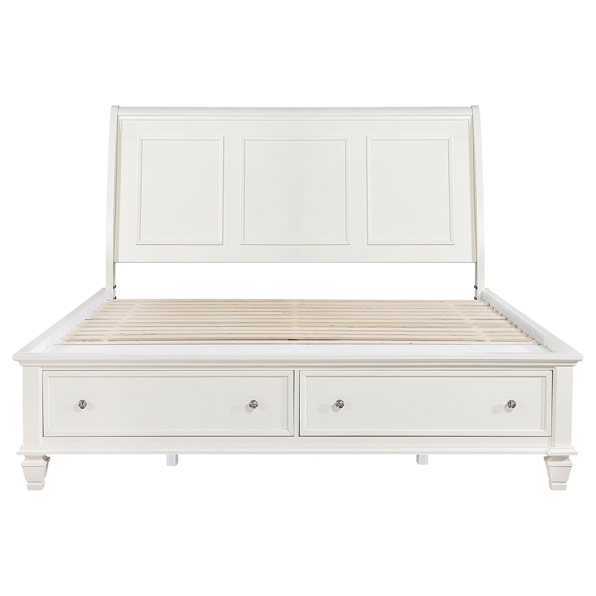 Sandy Beach 63-inch California King Panel Bed Cream White