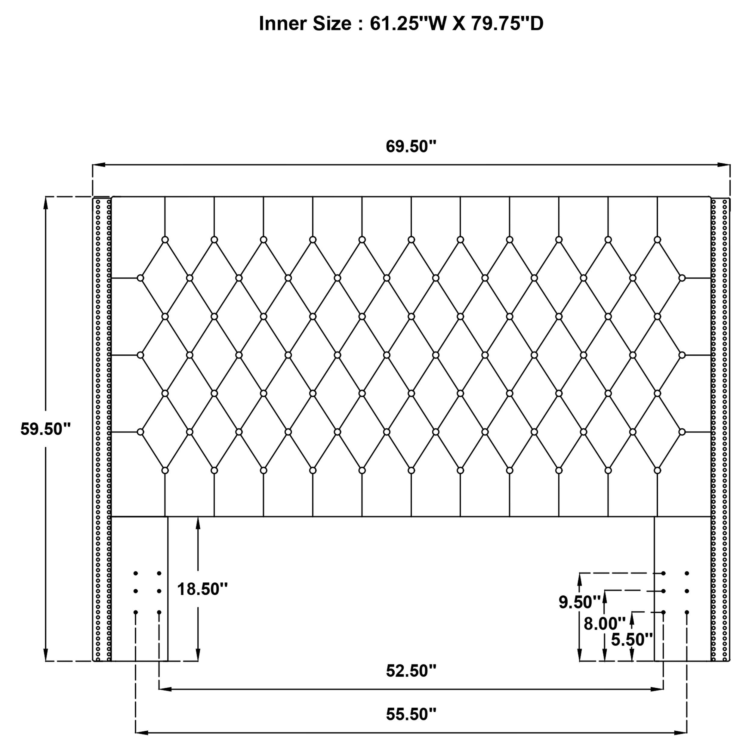 Bancroft Upholstered California King Wingback Headboard Grey
