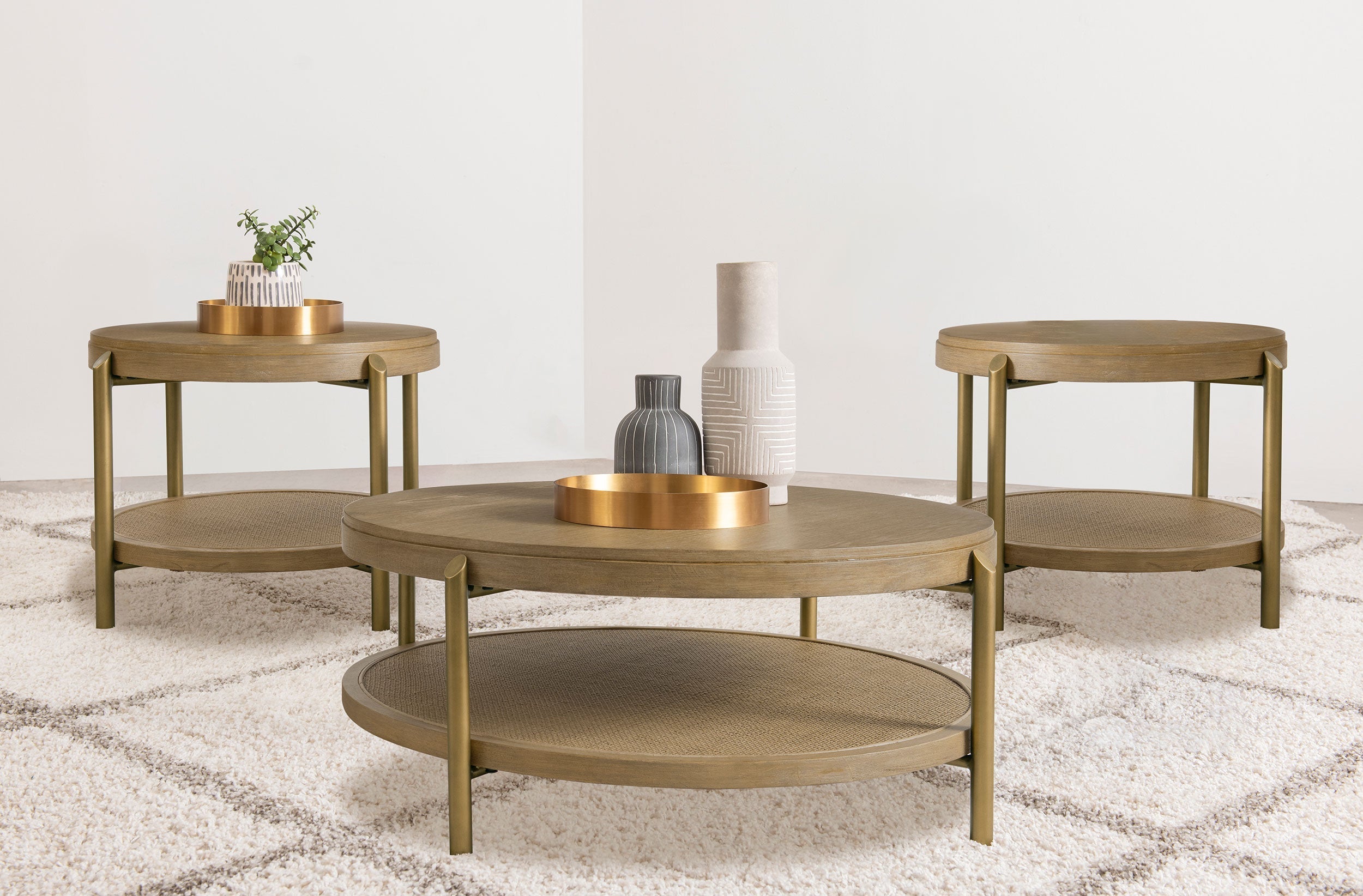 Arini Round Coffee and End Table Set