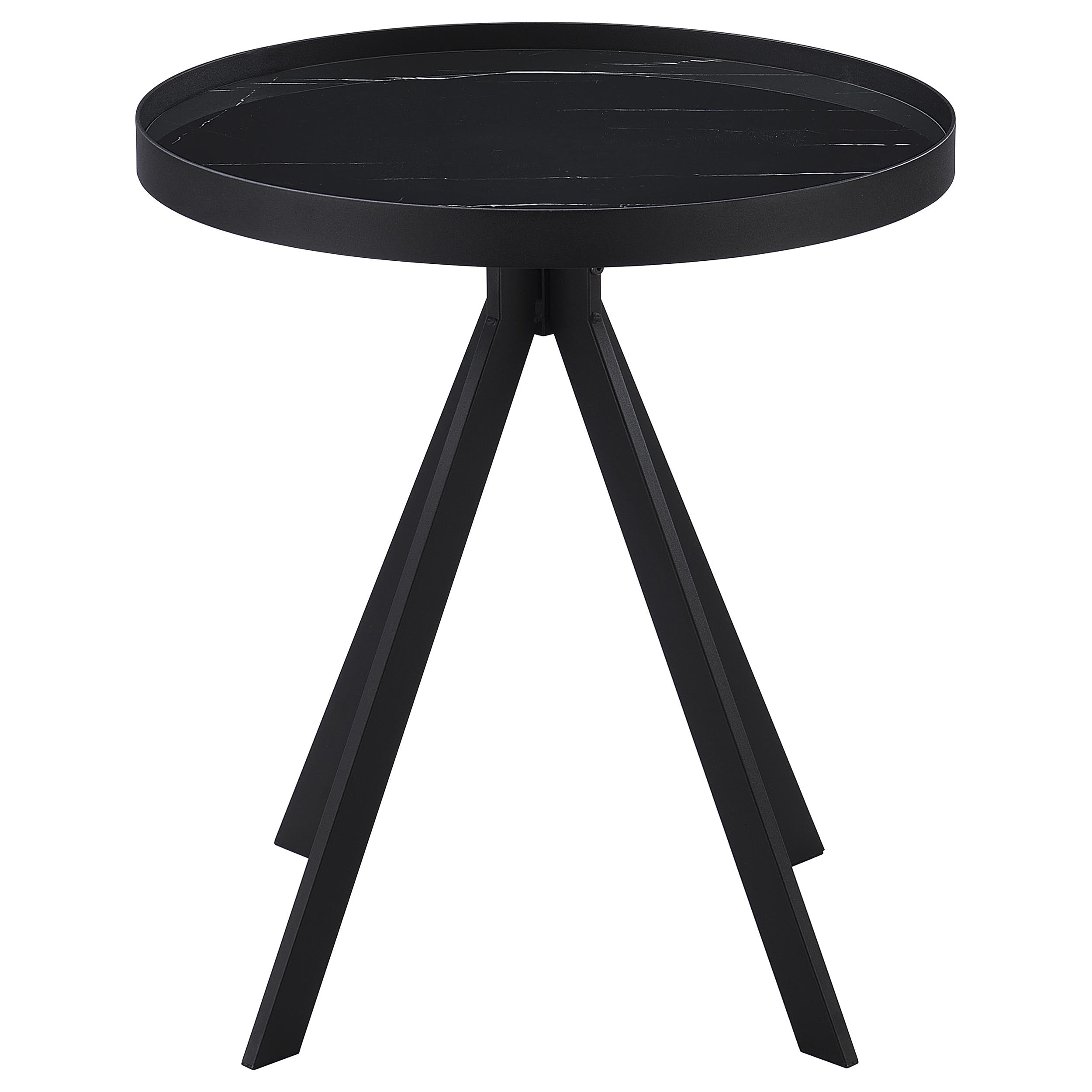 Briggs  Round Coffee and End Table Set Black