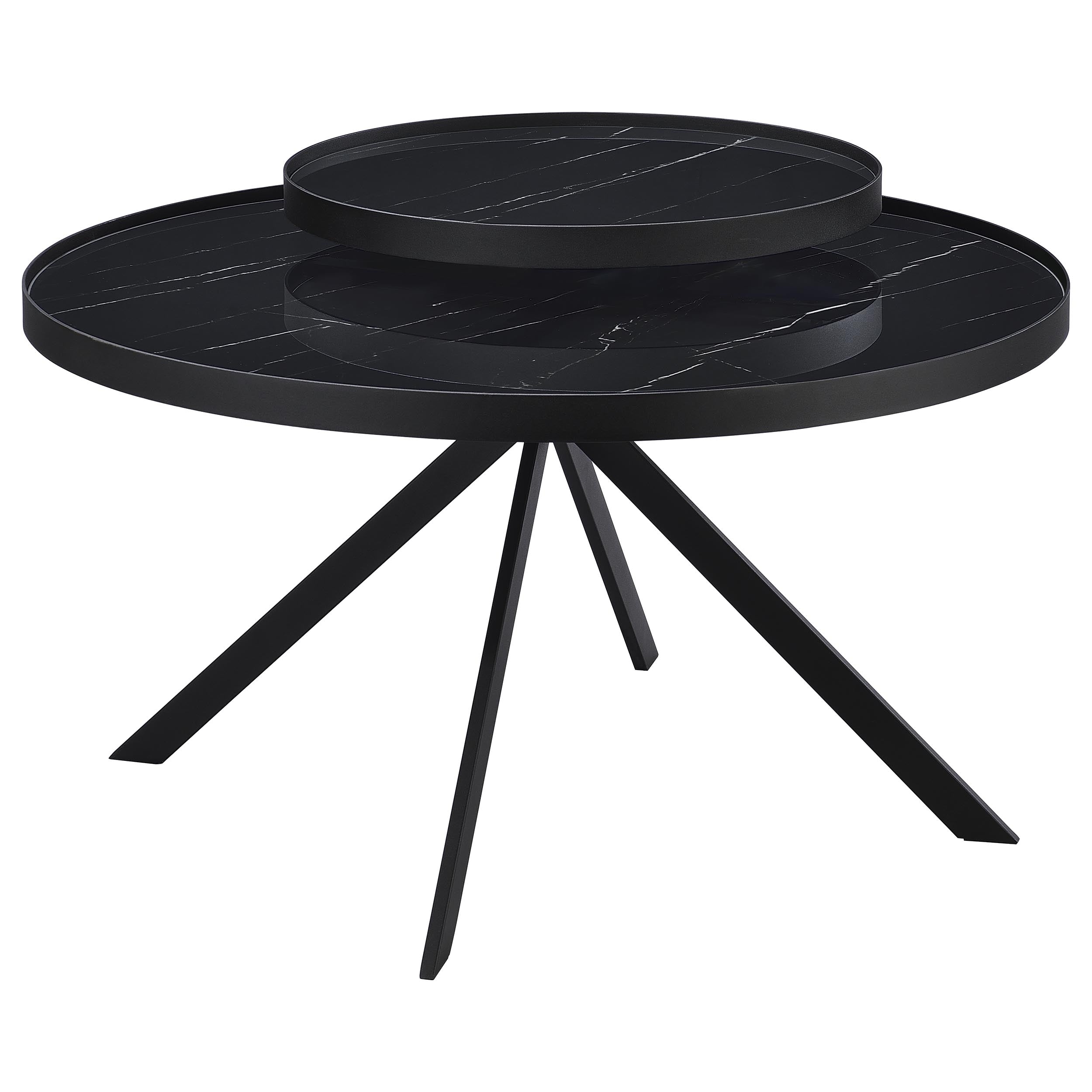 Briggs  Round Coffee and End Table Set Black
