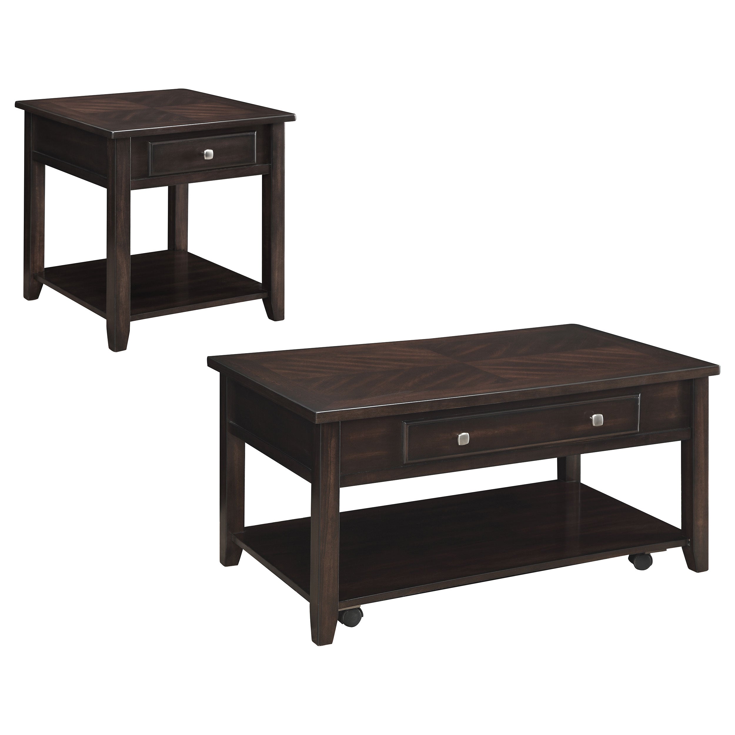 Bradford  Lift Top Coffee and End Table Set Walnut