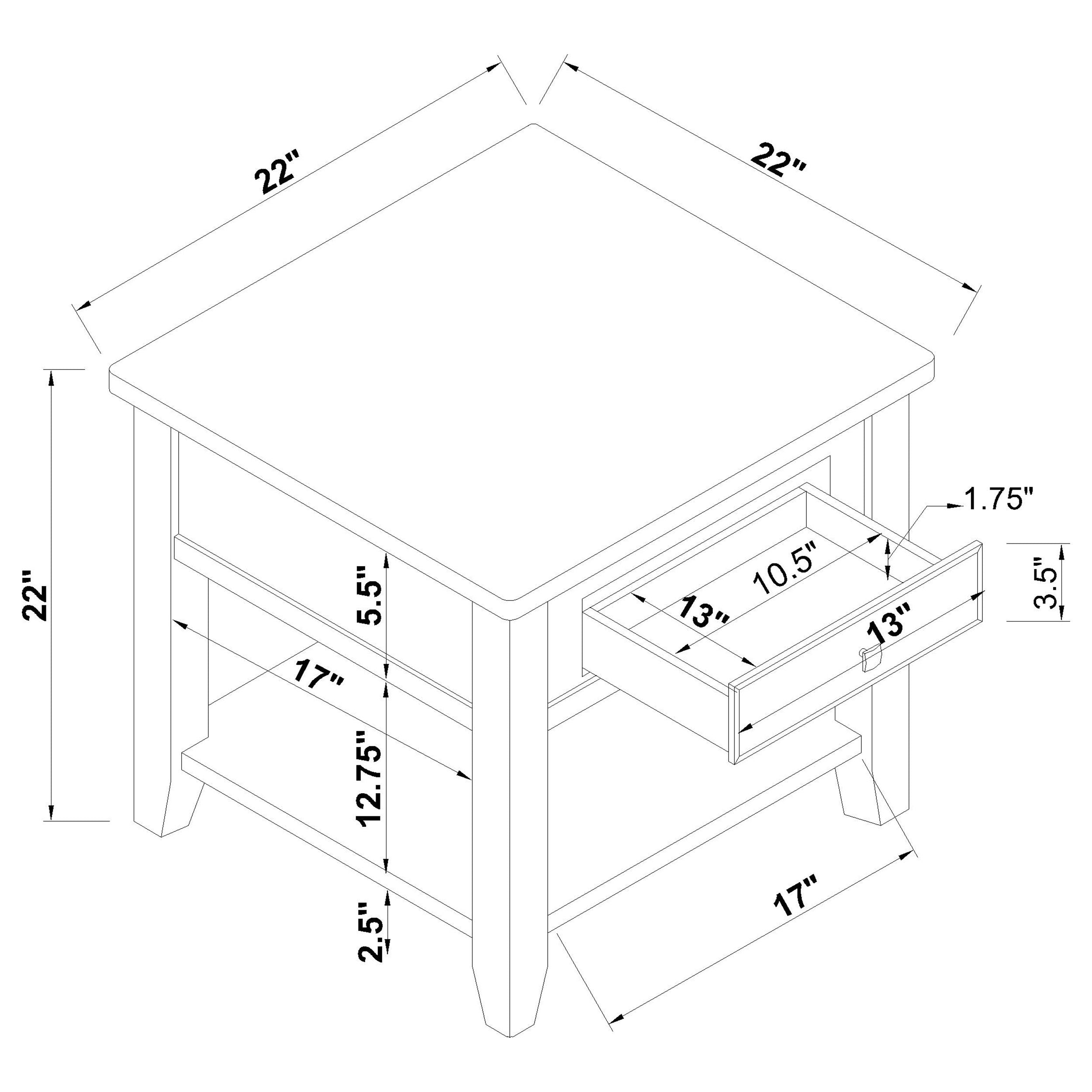 Bradford  Lift Top Coffee and End Table Set Walnut