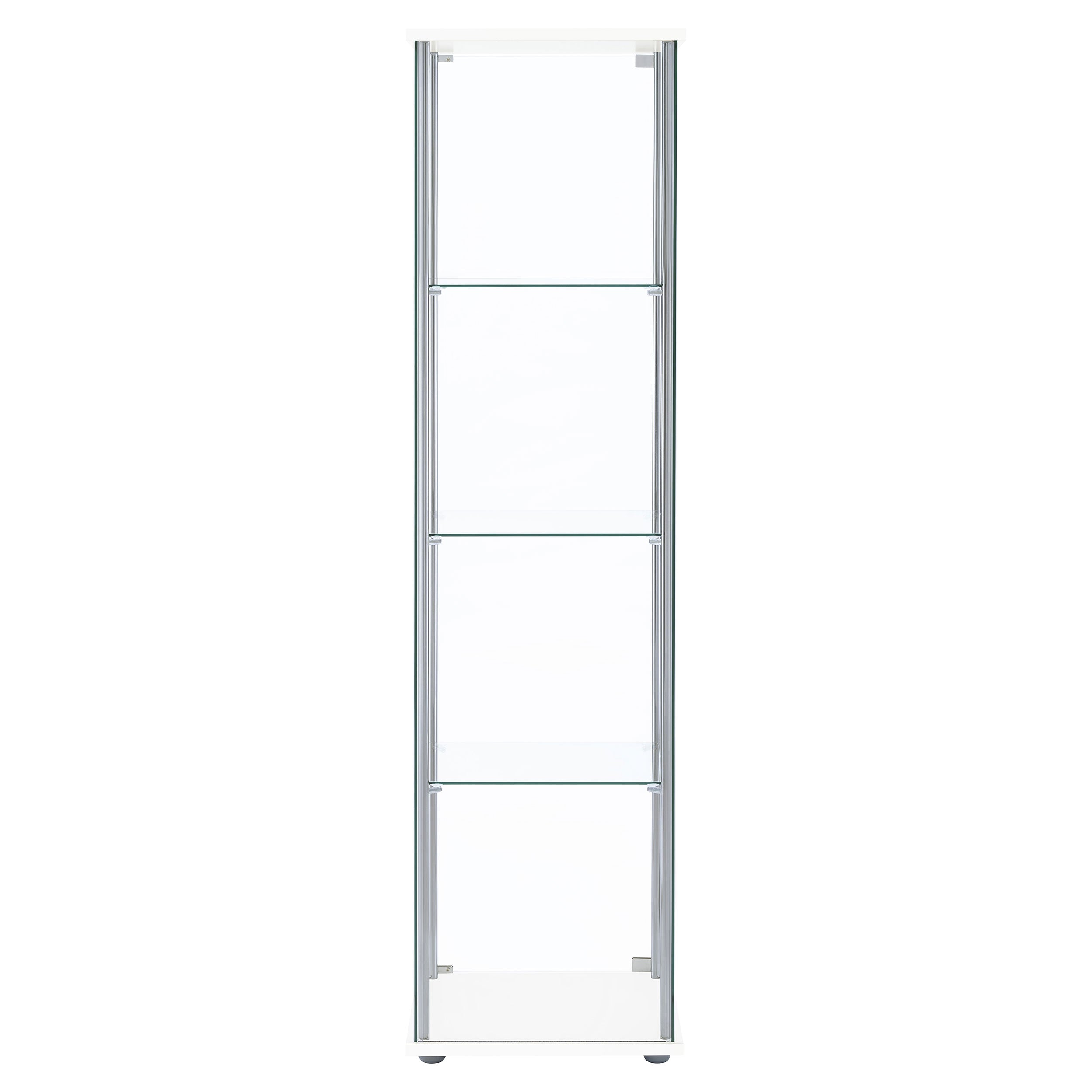 Bellatrix 4-shelf Clear Glass Curio Cabinet Cappuccino