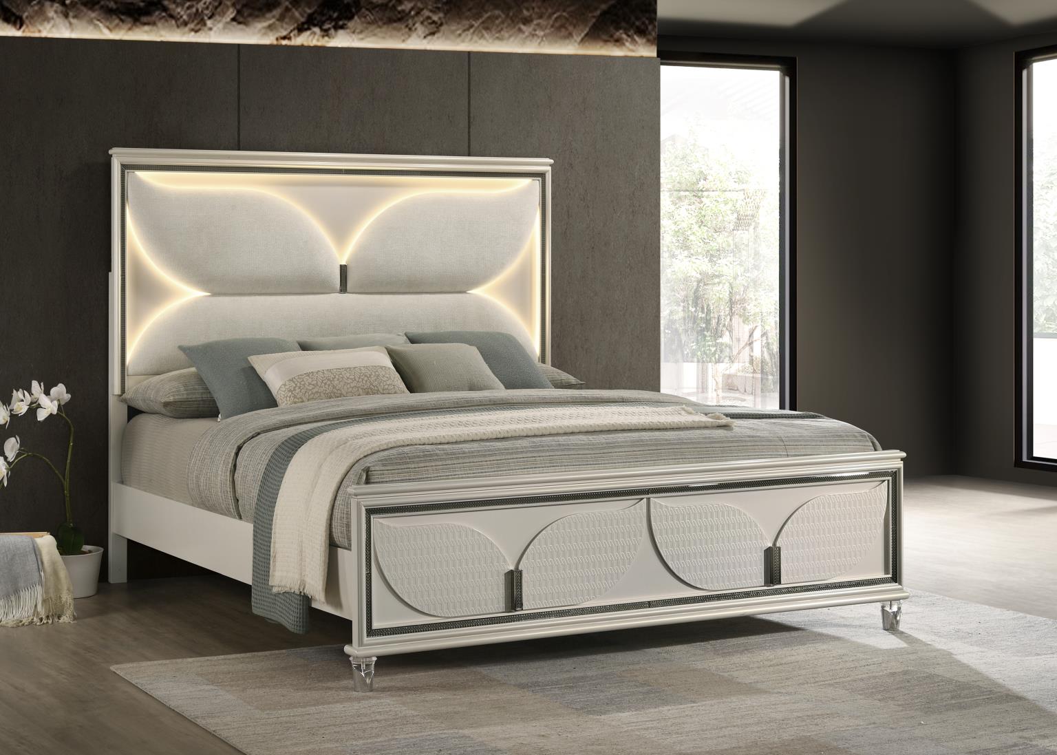 KING BED FRAME - DRESSER - MIRROR - CHEST - NIGHTSTAND