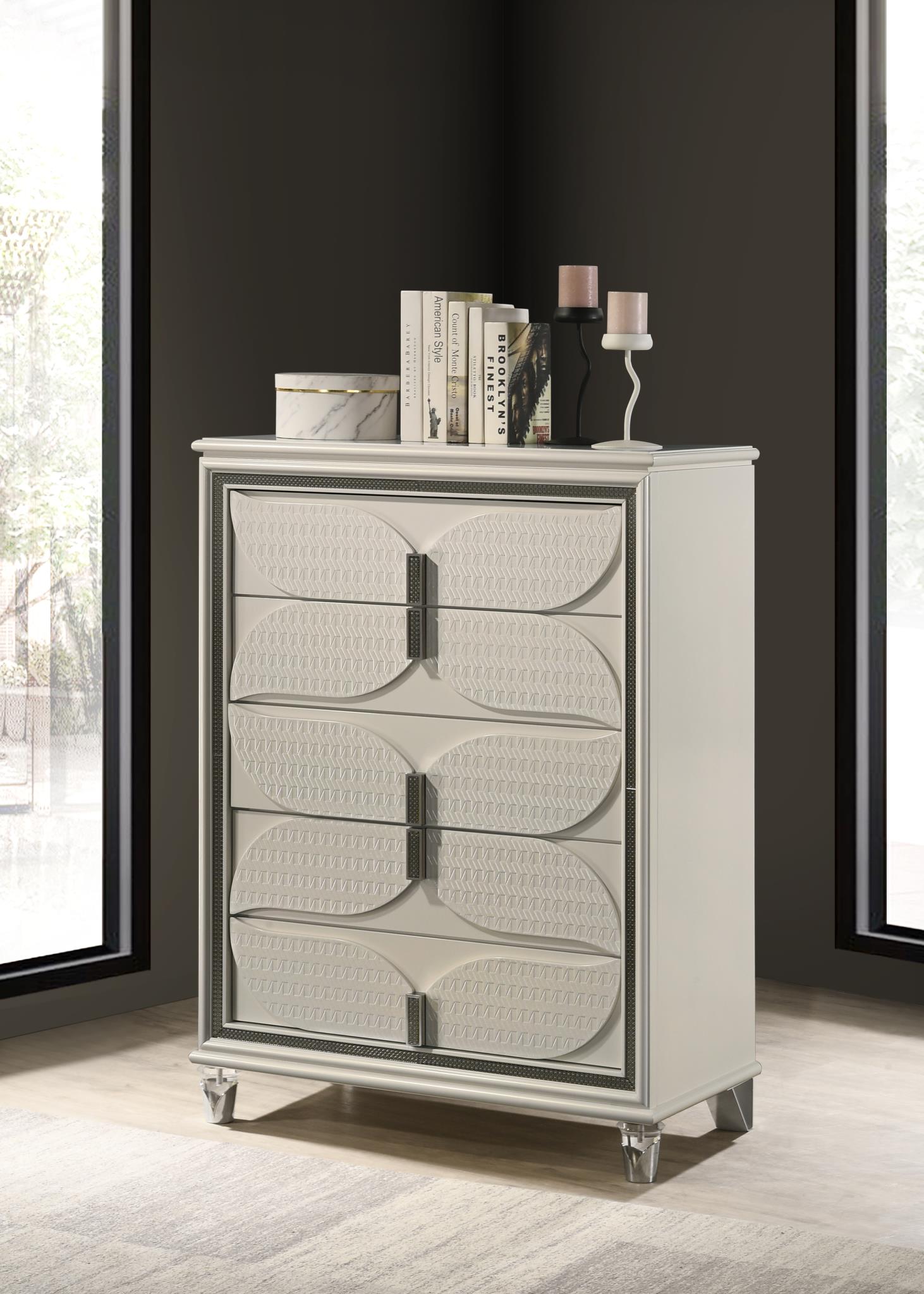 KING BED FRAME - DRESSER - MIRROR - CHEST - NIGHTSTAND