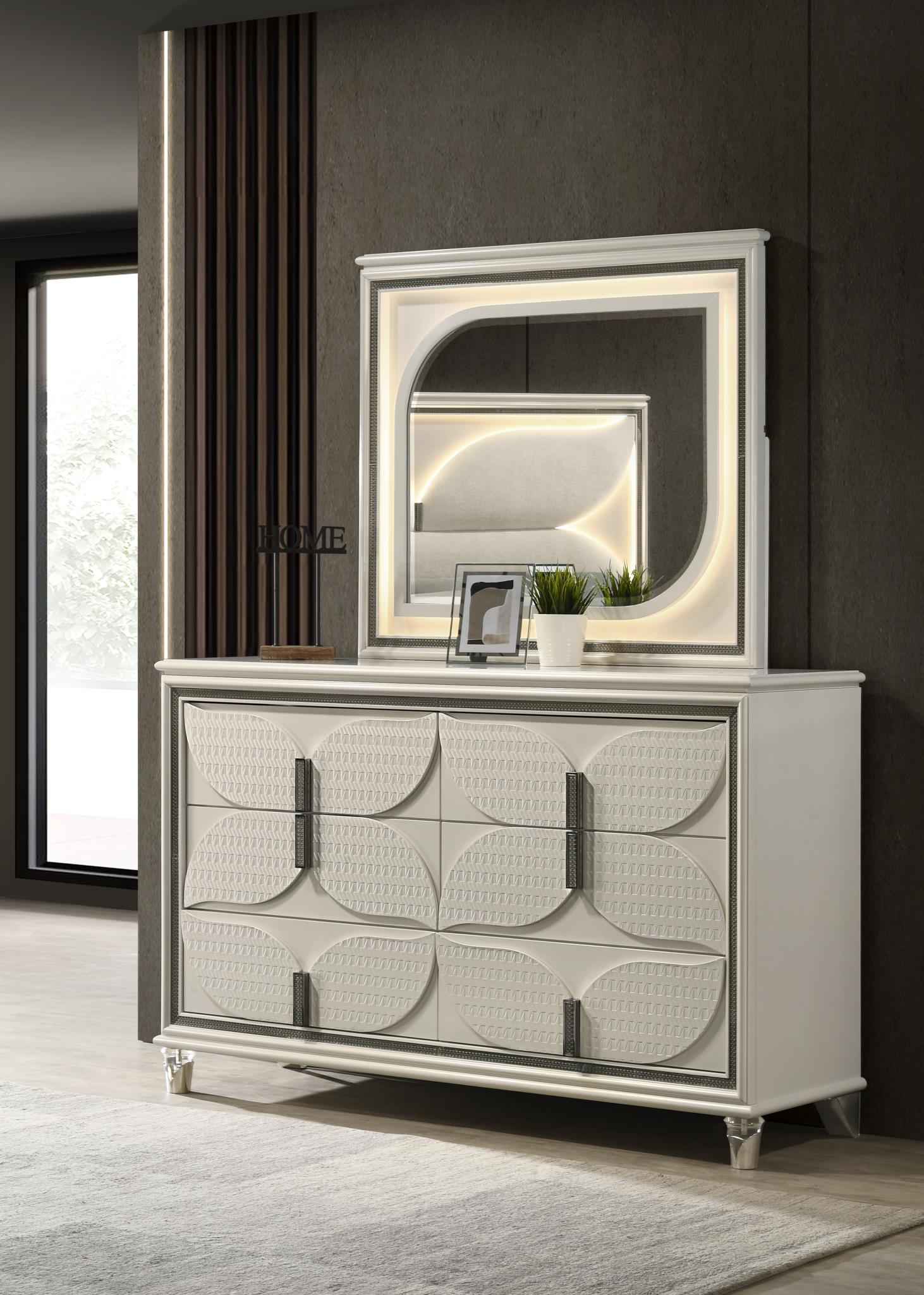 KING BED FRAME - DRESSER - MIRROR - CHEST - NIGHTSTAND
