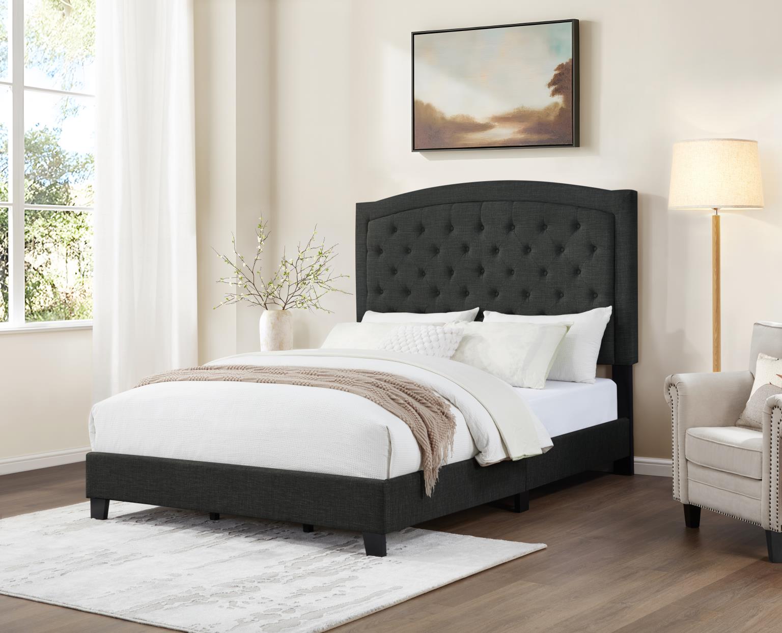 CHARCOAL GRAY BED