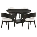 Leandro Round Dining Table Set Burnished Black