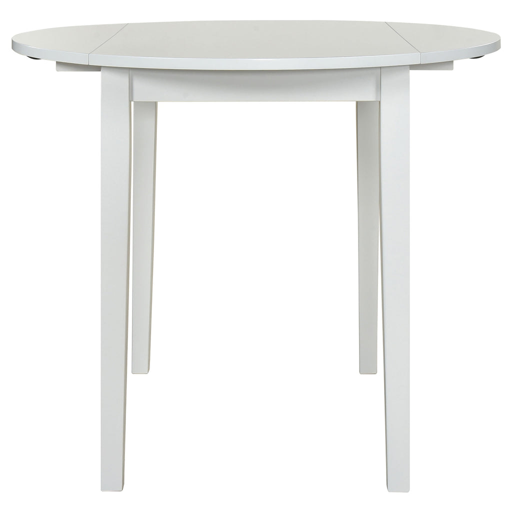 Bucknell 3-piece Round Drop Leaf Dining Table Set White