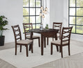 Barton 5-piece Round Wood Dining Table Set Dark Brown