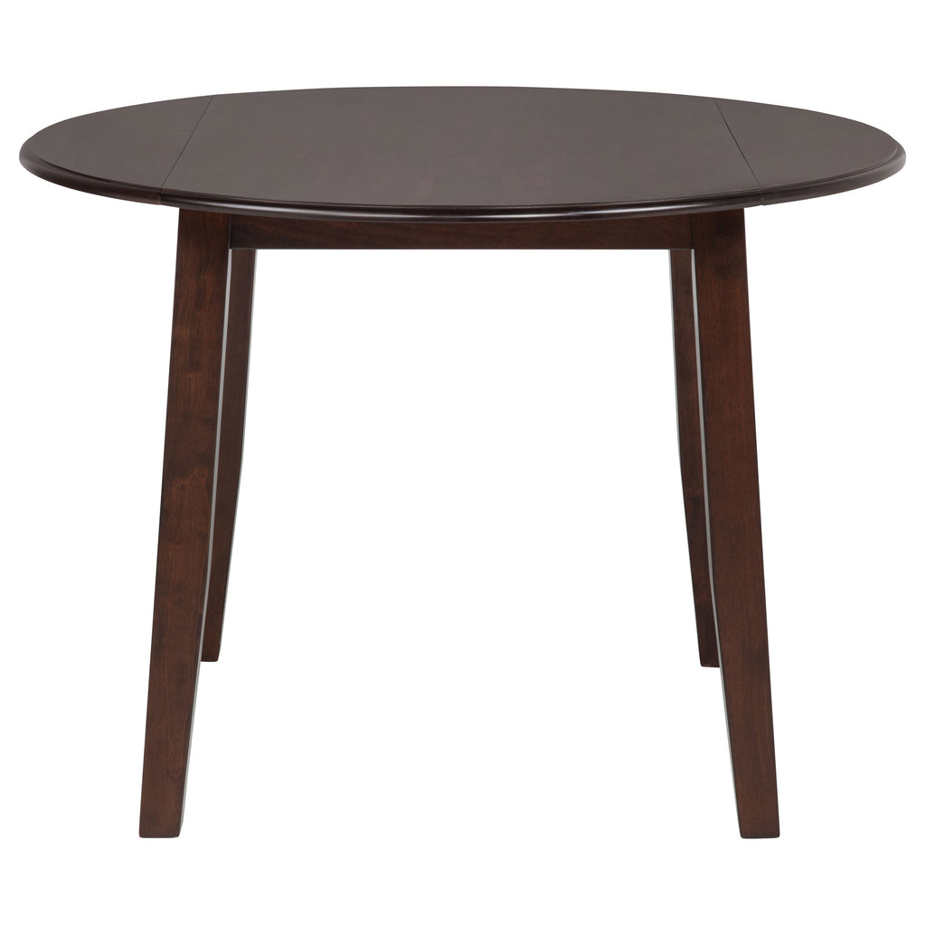 Barton 5-piece Round Wood Dining Table Set Dark Brown