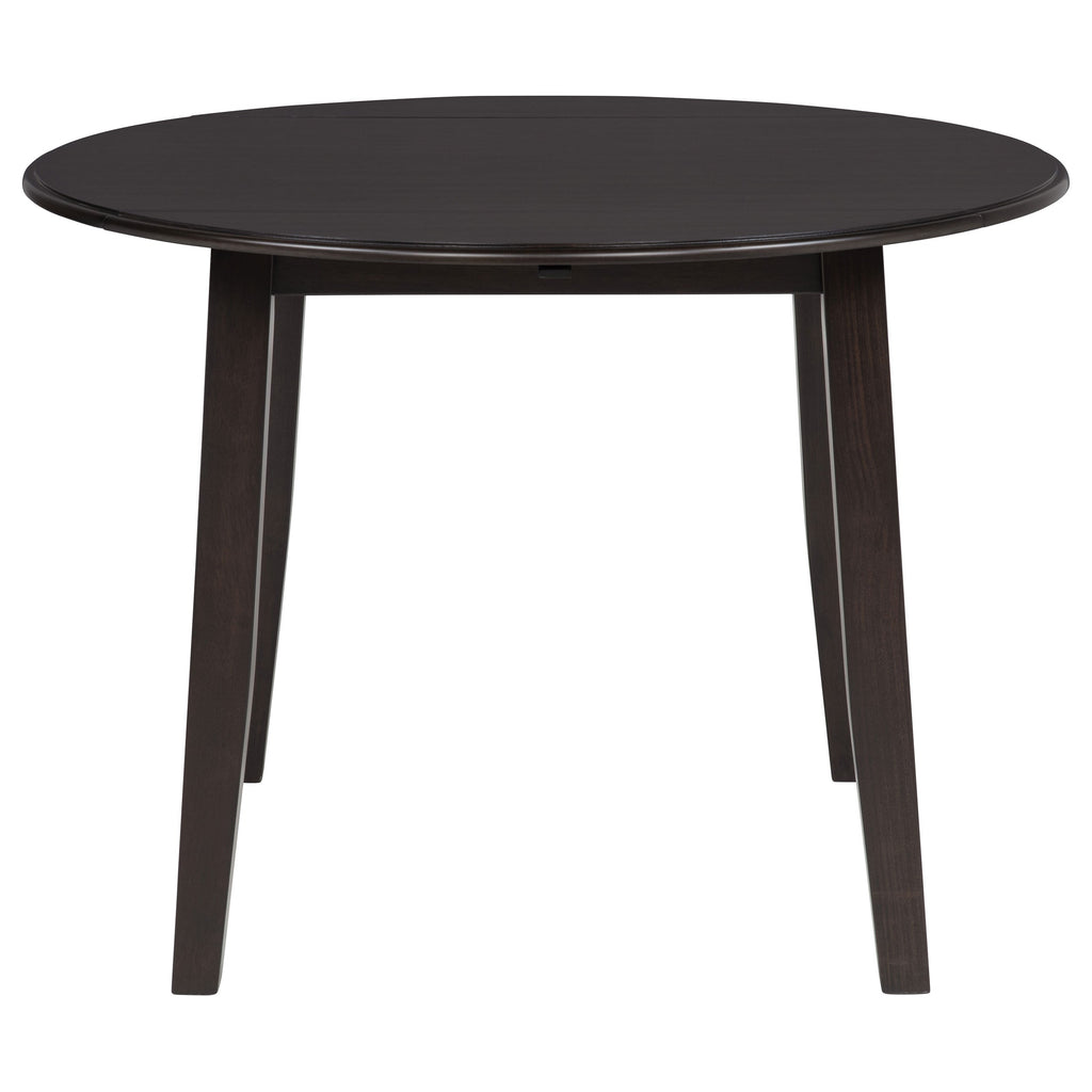 Catley 5-piece Round Drop Leaf Dining Table Set Dark Coffee