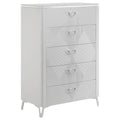 Cassia 5-drawer Bedroom Chest of Drawers White High Gloss