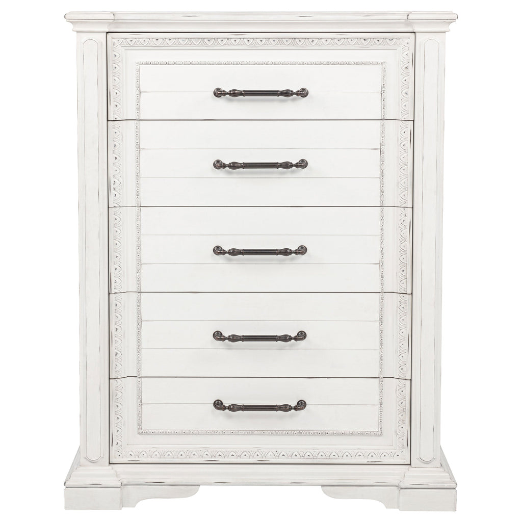 McKinney 5-drawer Bedroom Chest of Drawers Vintage White