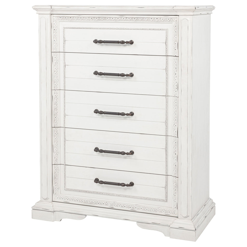 McKinney 5-drawer Bedroom Chest of Drawers Vintage White