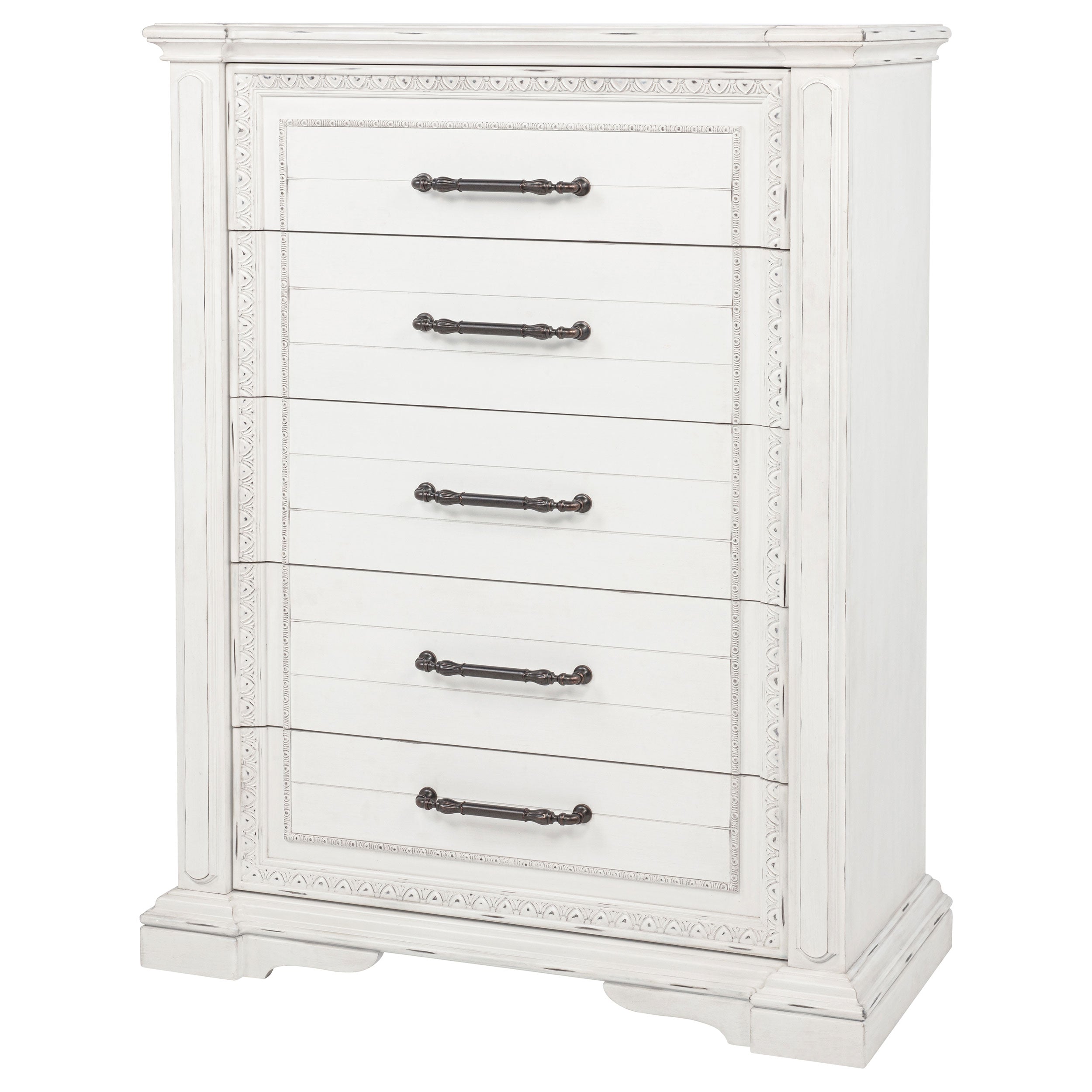McKinney 5-drawer Bedroom Chest of Drawers Vintage White