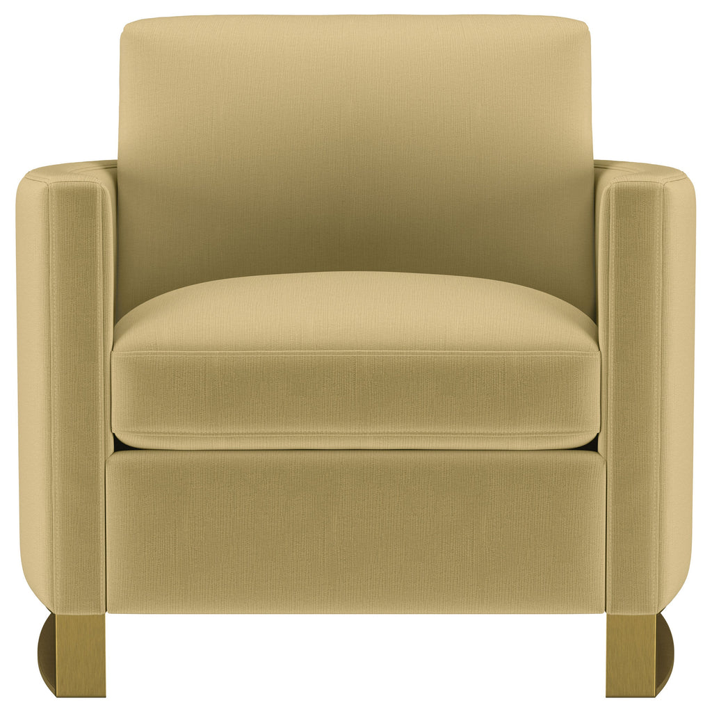 Corliss Upholstered Curved Track Arm Chair Camel