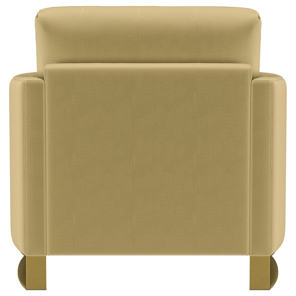 Corliss Upholstered Curved Track Arm Chair Camel