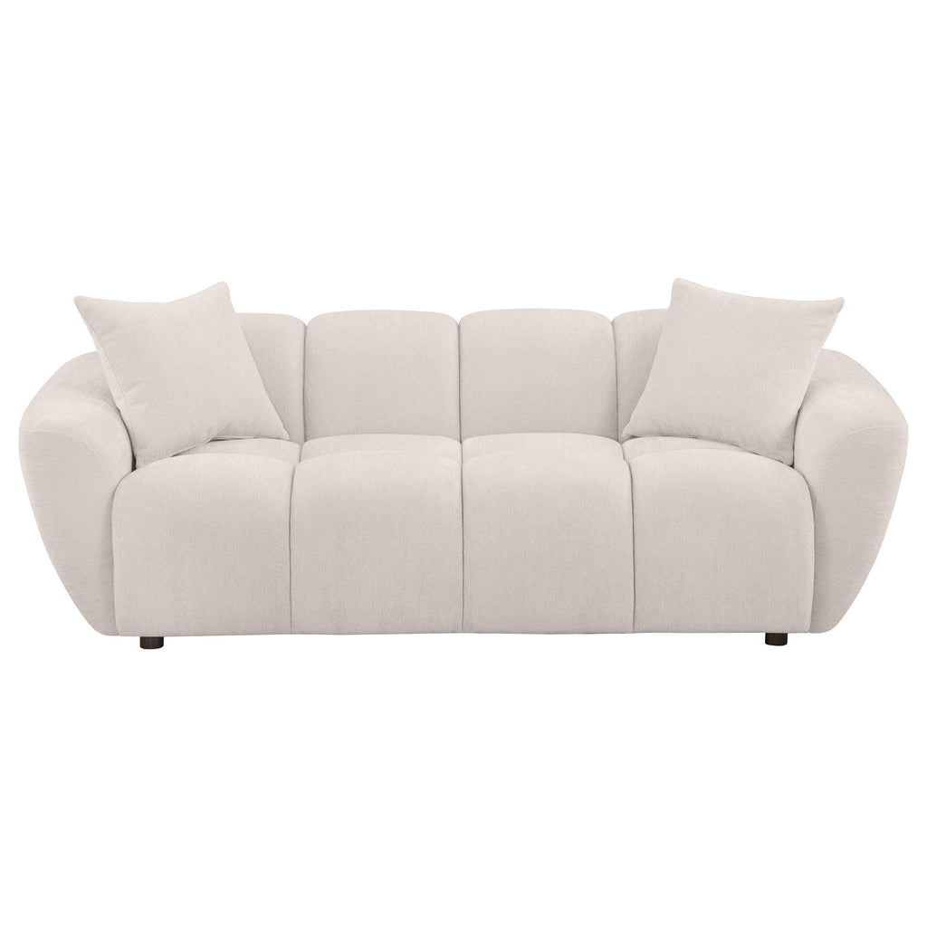 Destino Chenille Upholstered Splayed Arm Sofa Greige