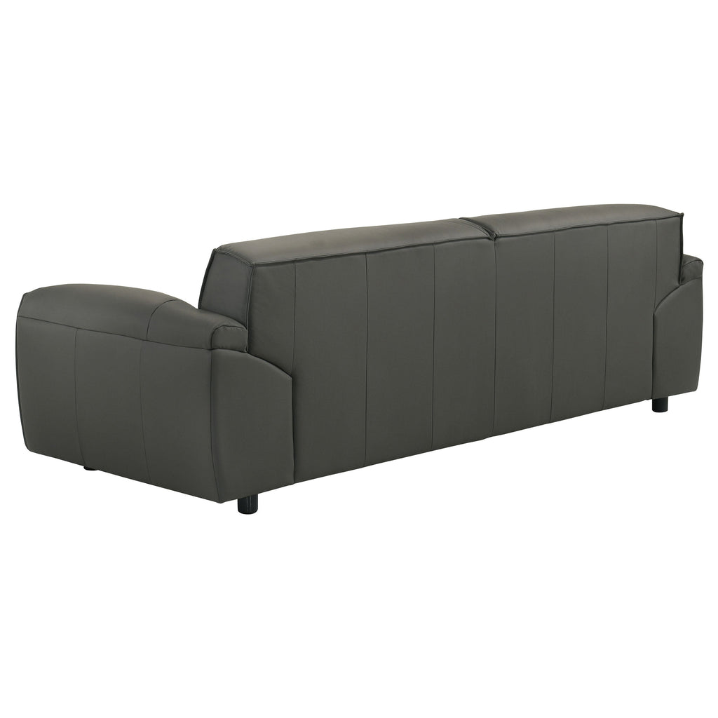 Buxton Top Grain Leather Upholstered Sofa Graphite