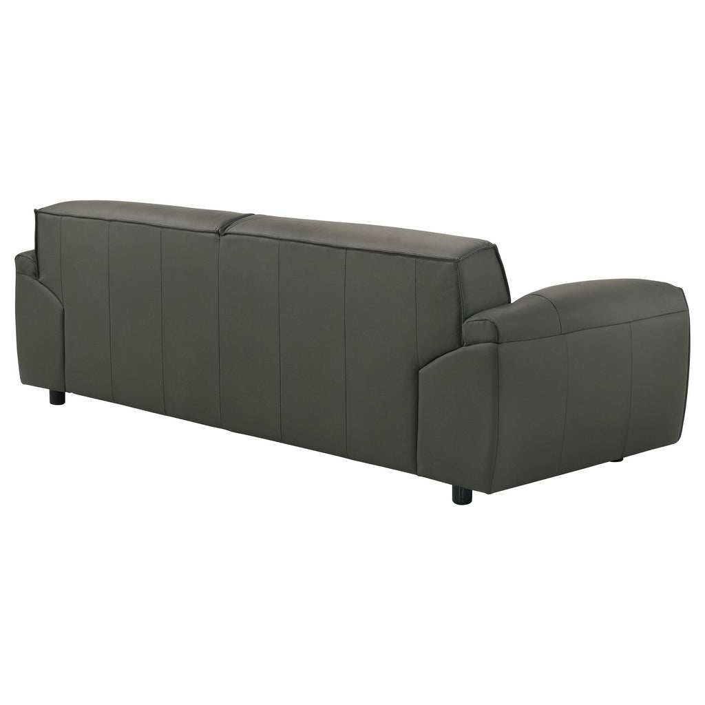 Buxton Top Grain Leather Upholstered Sofa Graphite