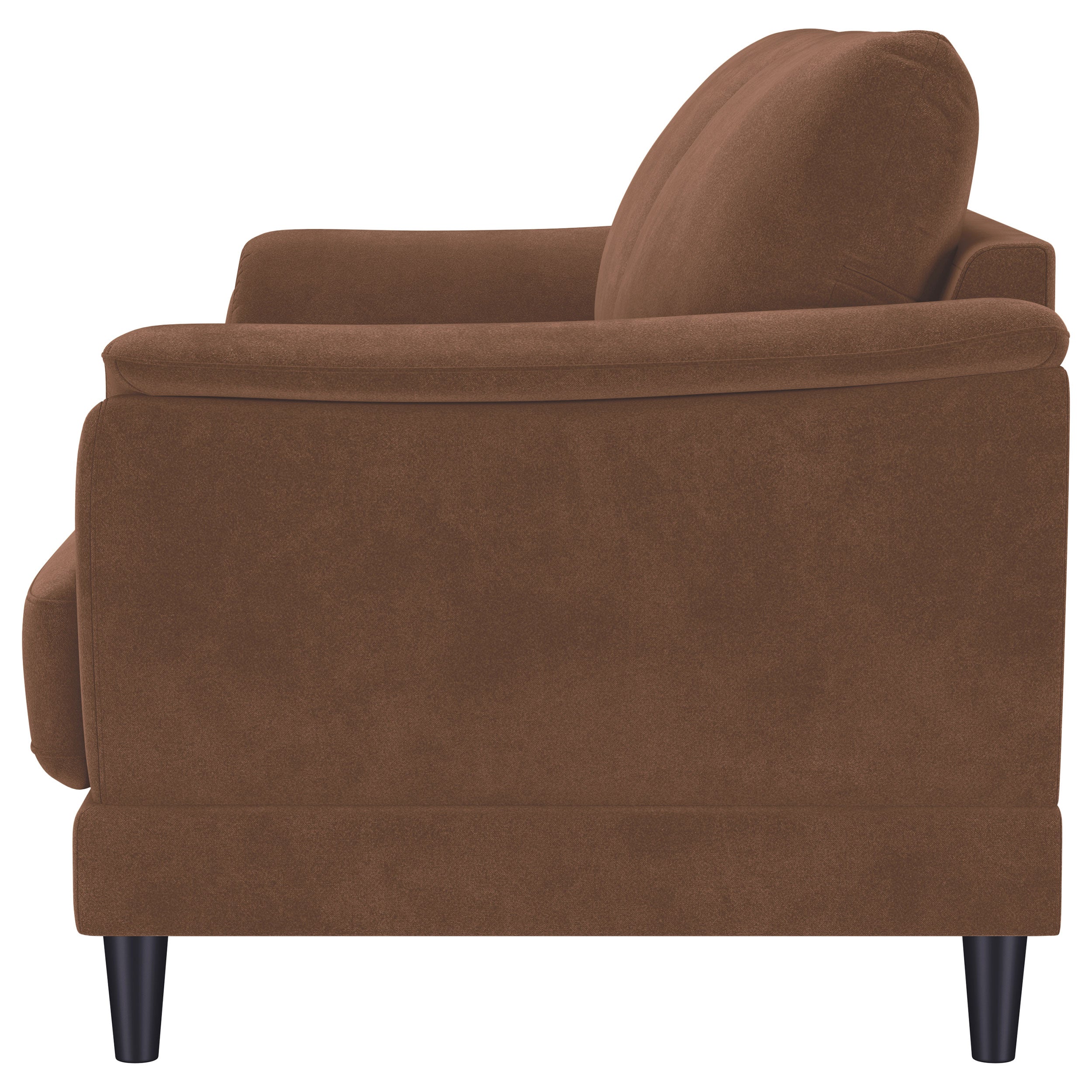 Selma Velvet Upholstered Crescent Arm Sofa Rust