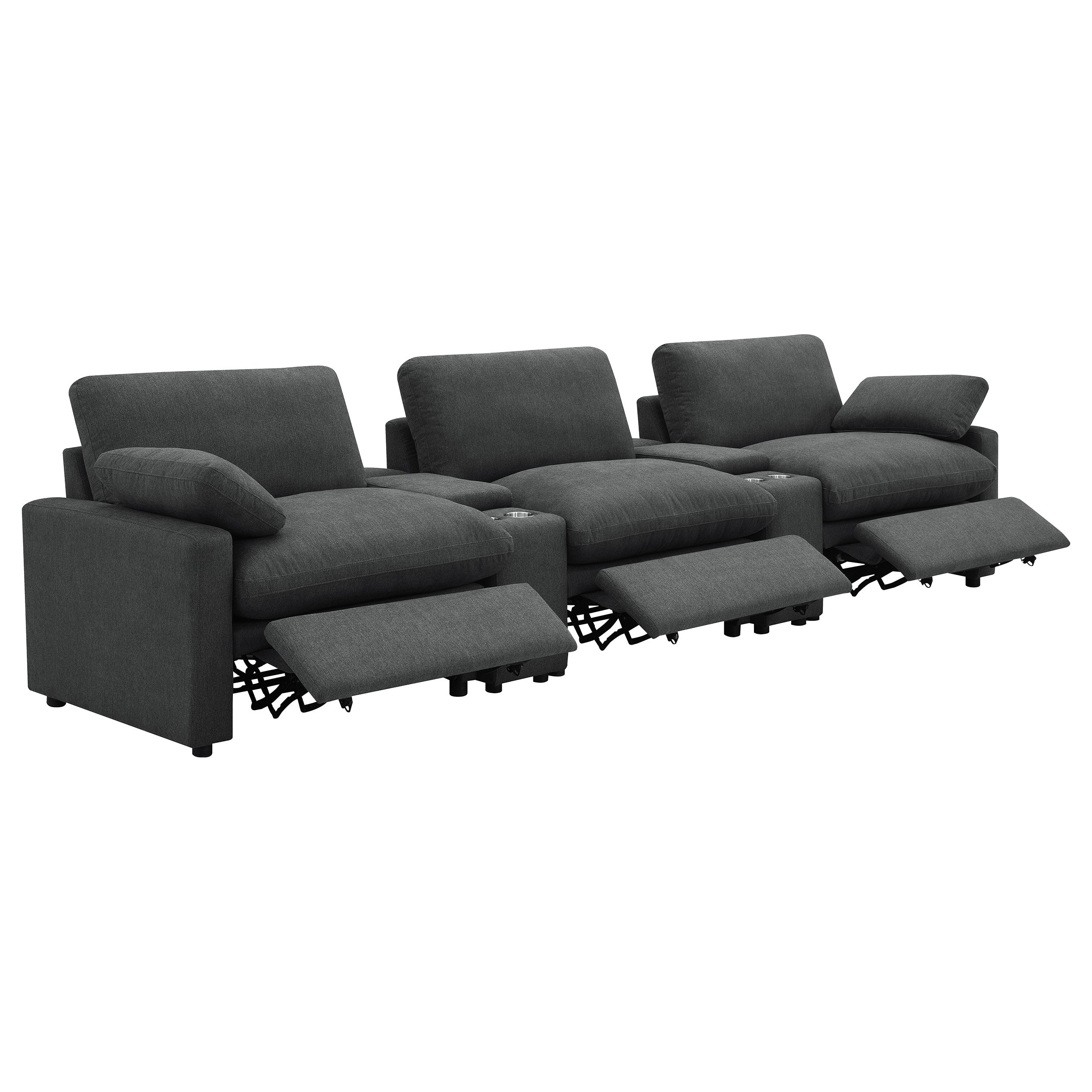 Collins  Power Reclining Home Theater Seating Dark Grey