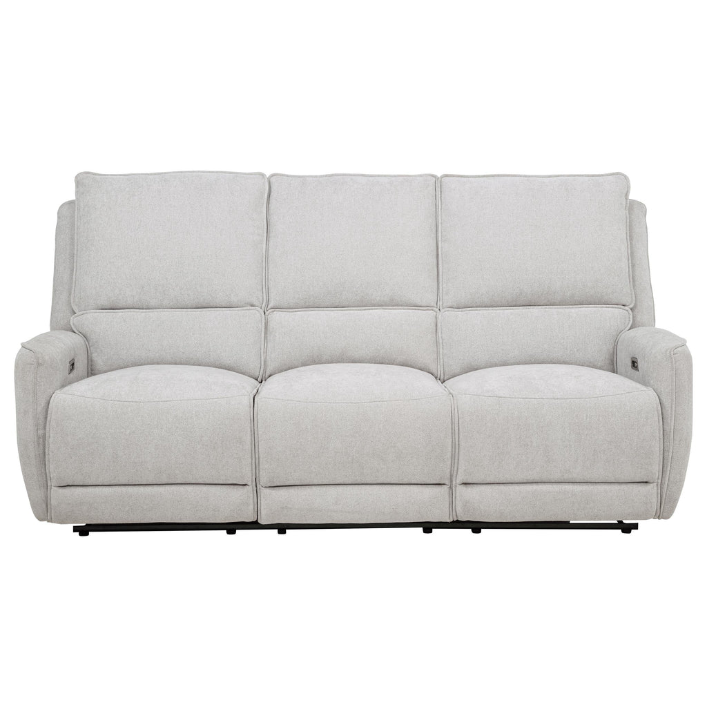Sylmar Chenille Upholstered Power Reclining Sofa Dove Grey