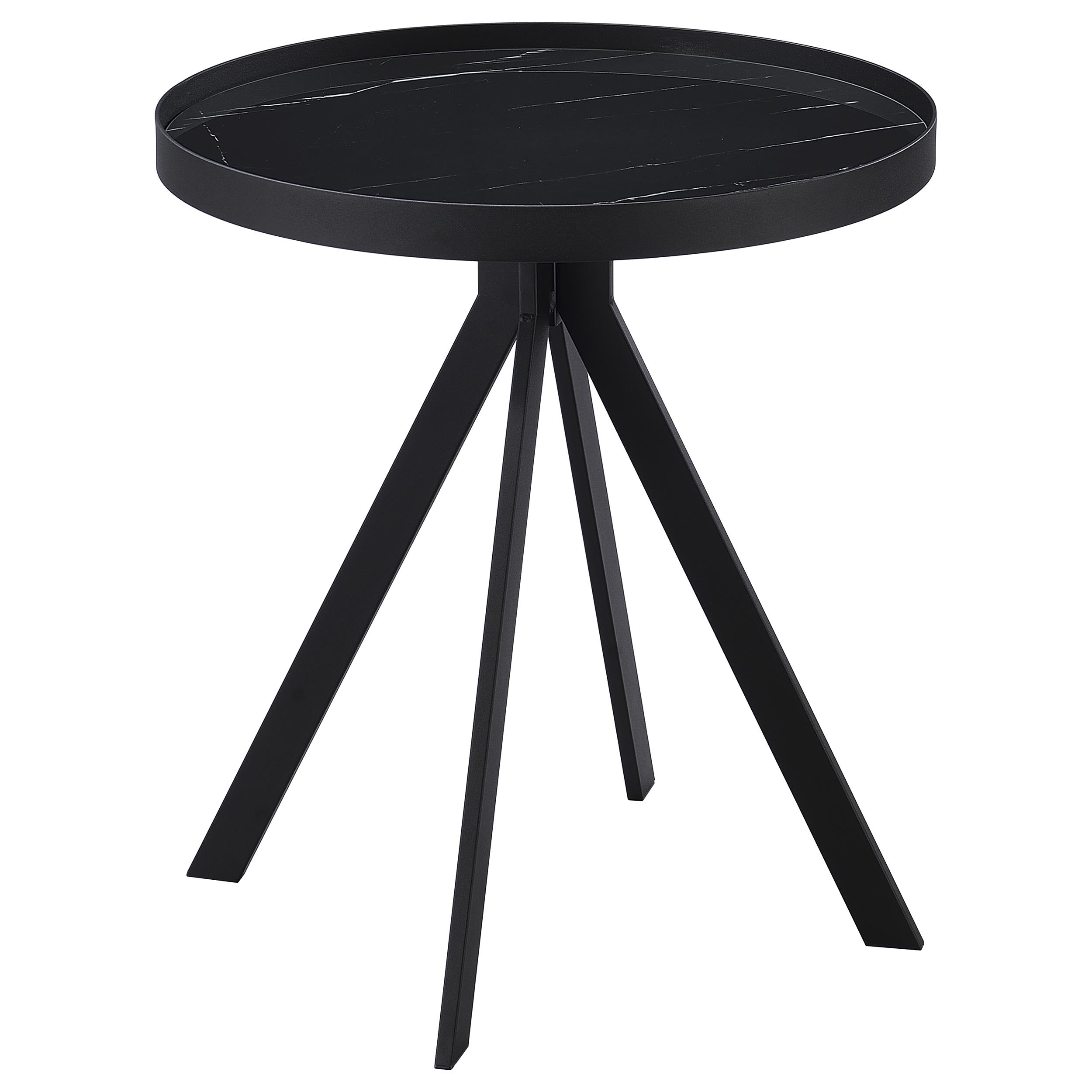 Briggs  Round Coffee and End Table Set Black