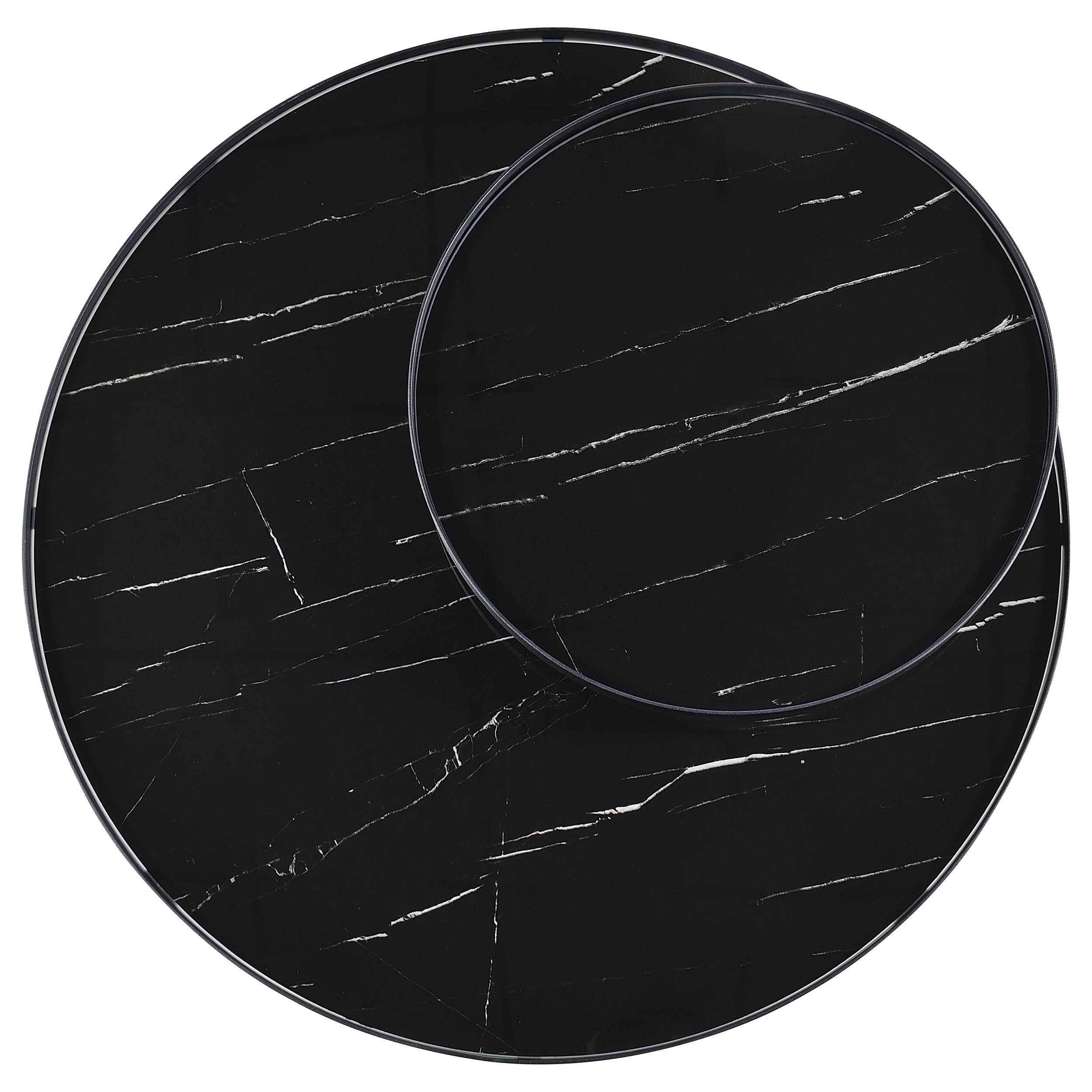 Briggs  Round Coffee and End Table Set Black