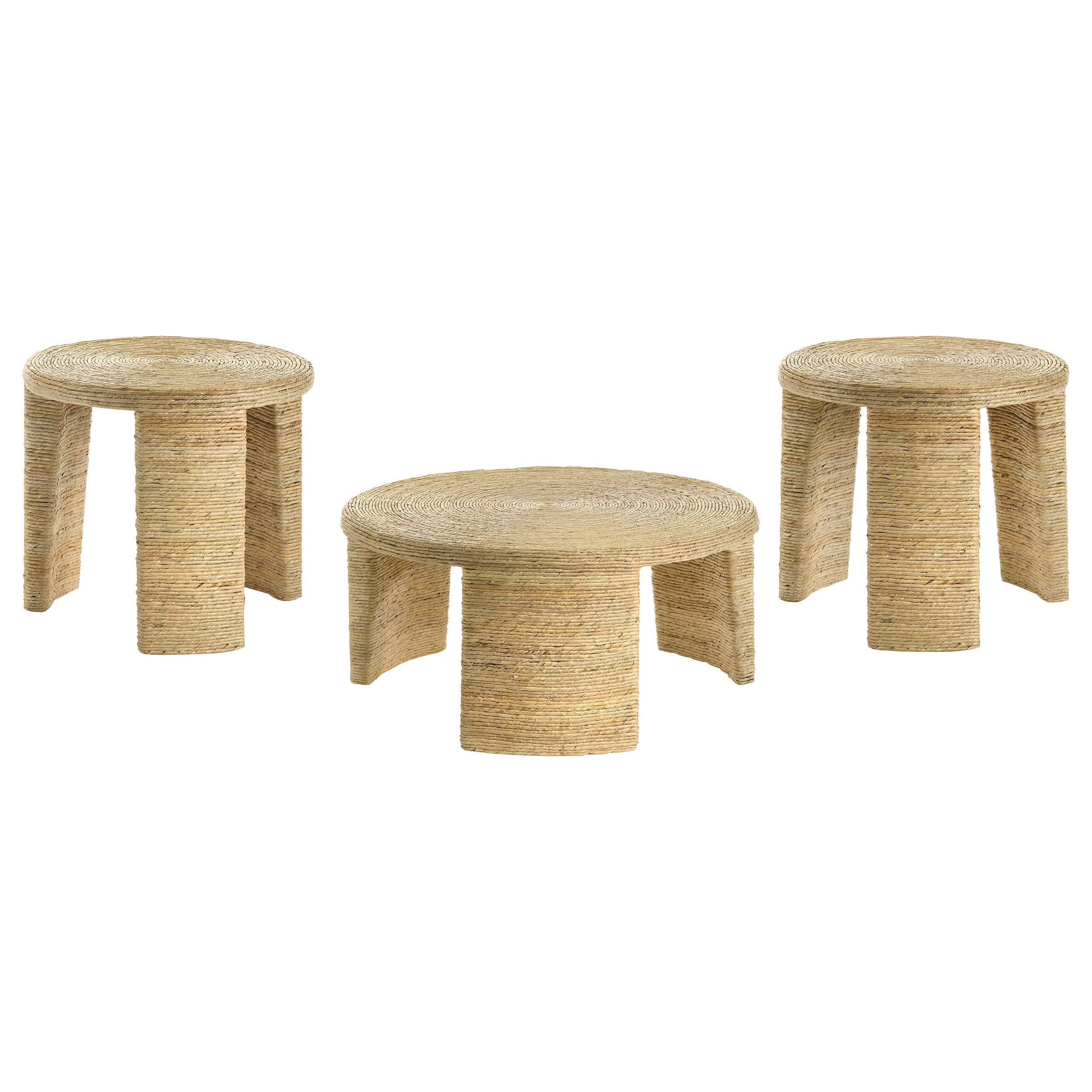 Artina Rattan Coffee and End Table Set Natural