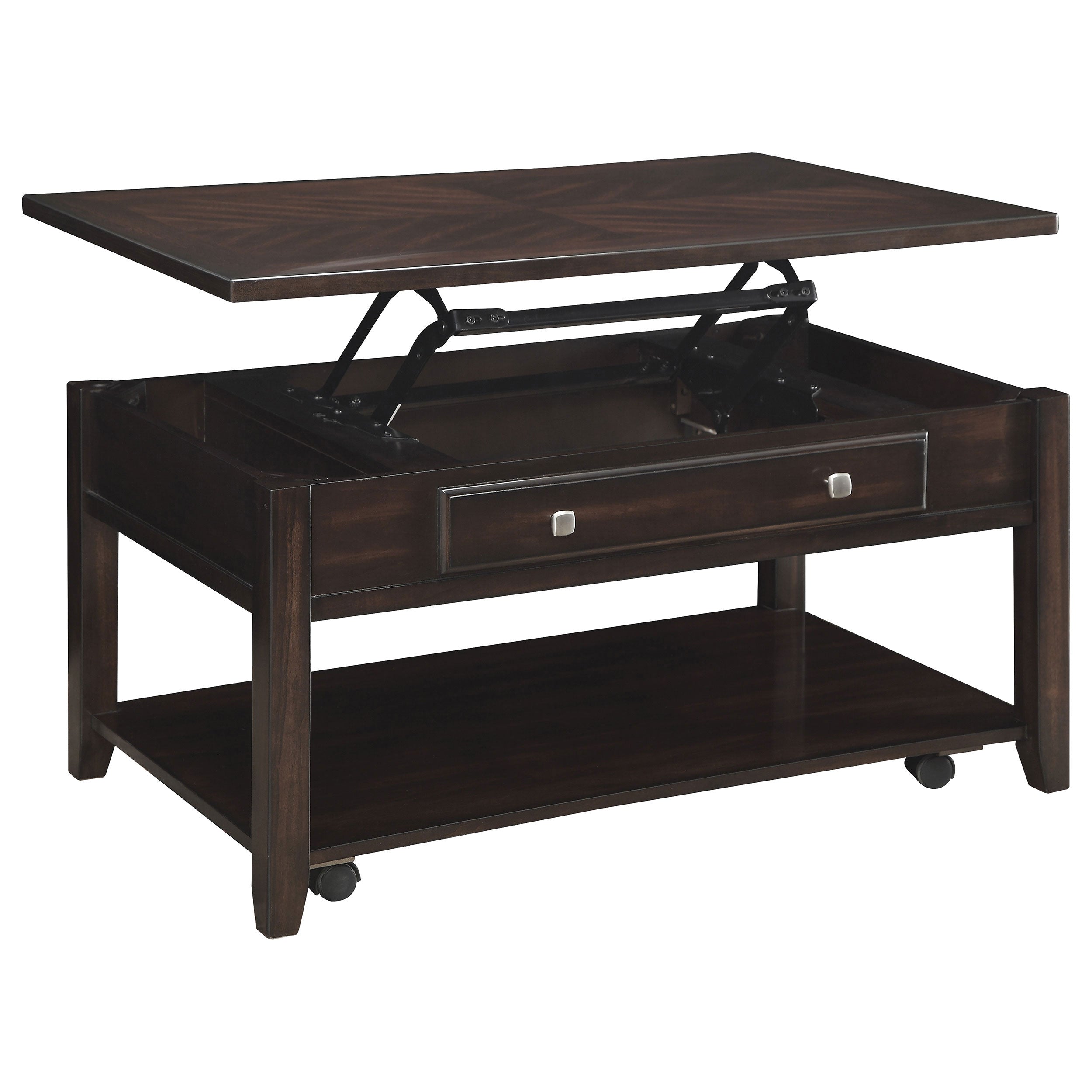Bradford  Lift Top Coffee and End Table Set Walnut