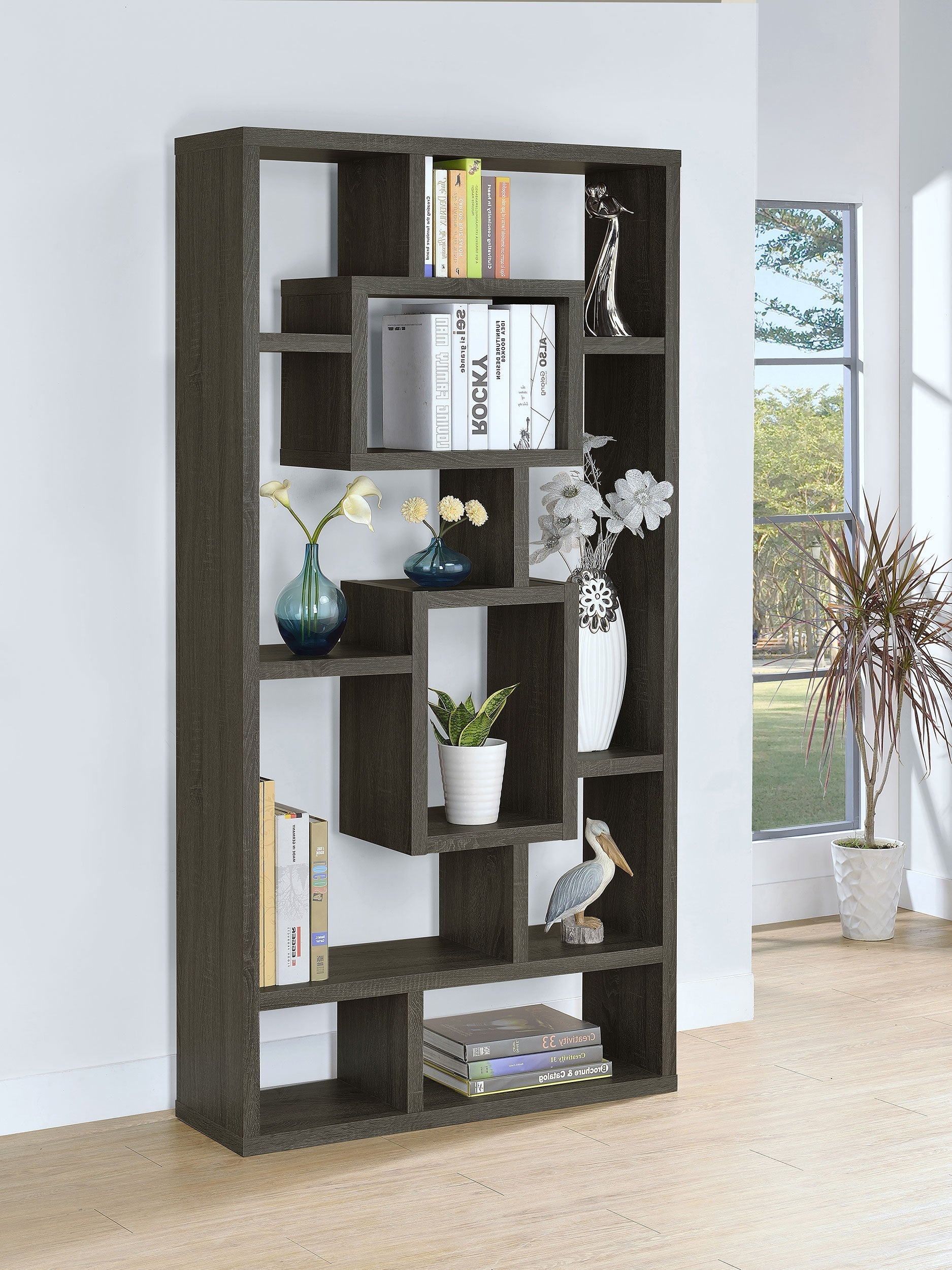 Corey 71-inch 8-shelf Bookshelf Cappuccino