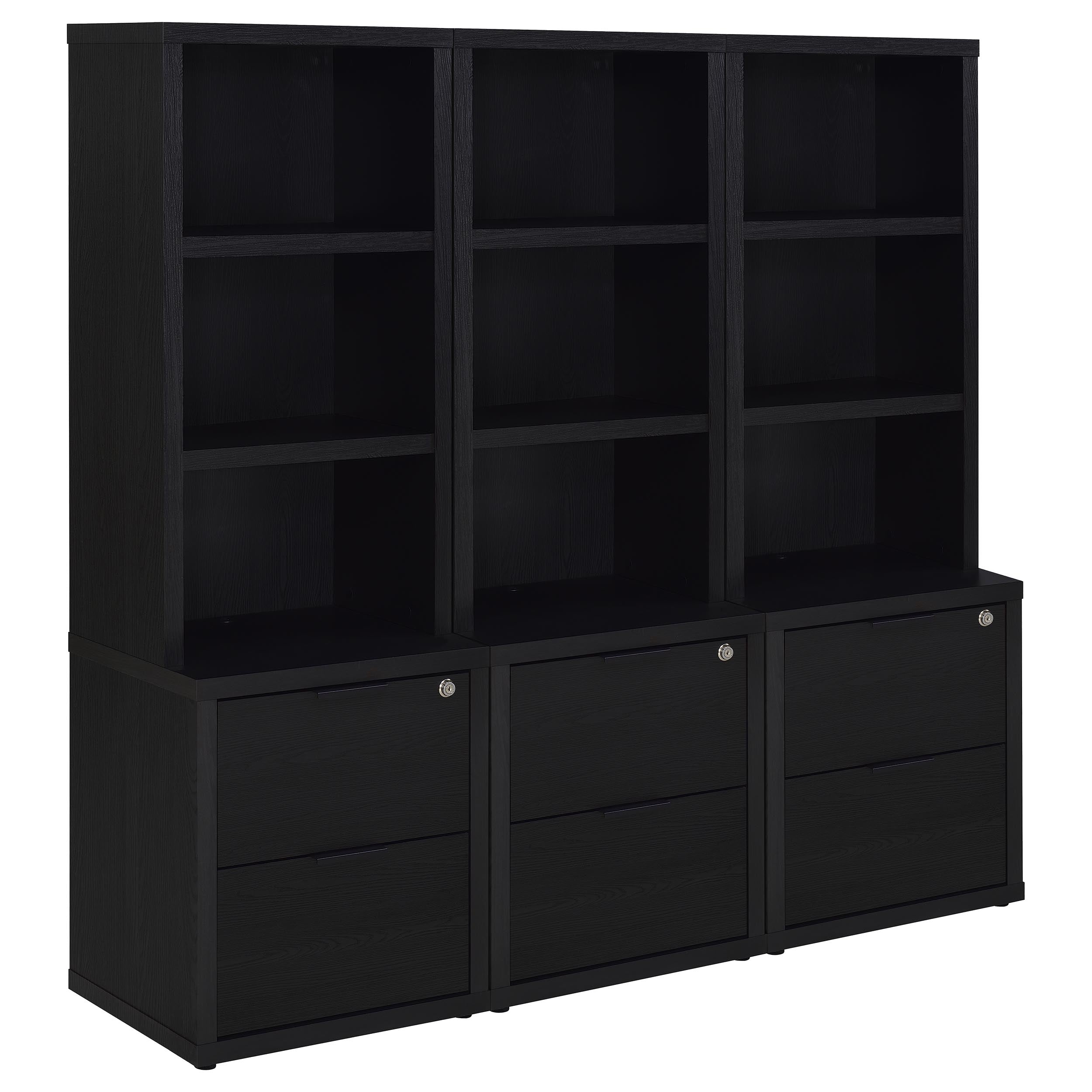 Westpark 3-piece Wall Unit Bookcase Set with USB