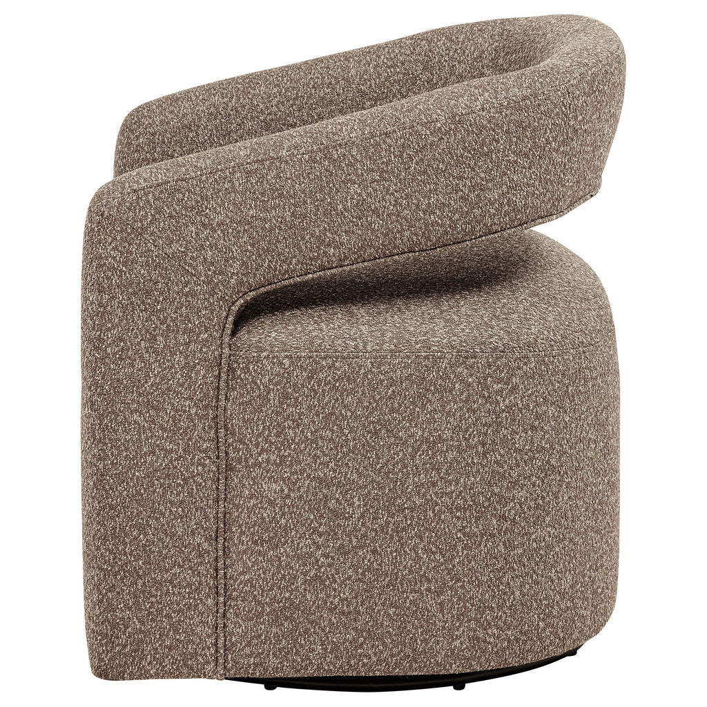 Westhill Boucle Upholstered Swivel Accent Chair Rocky Road