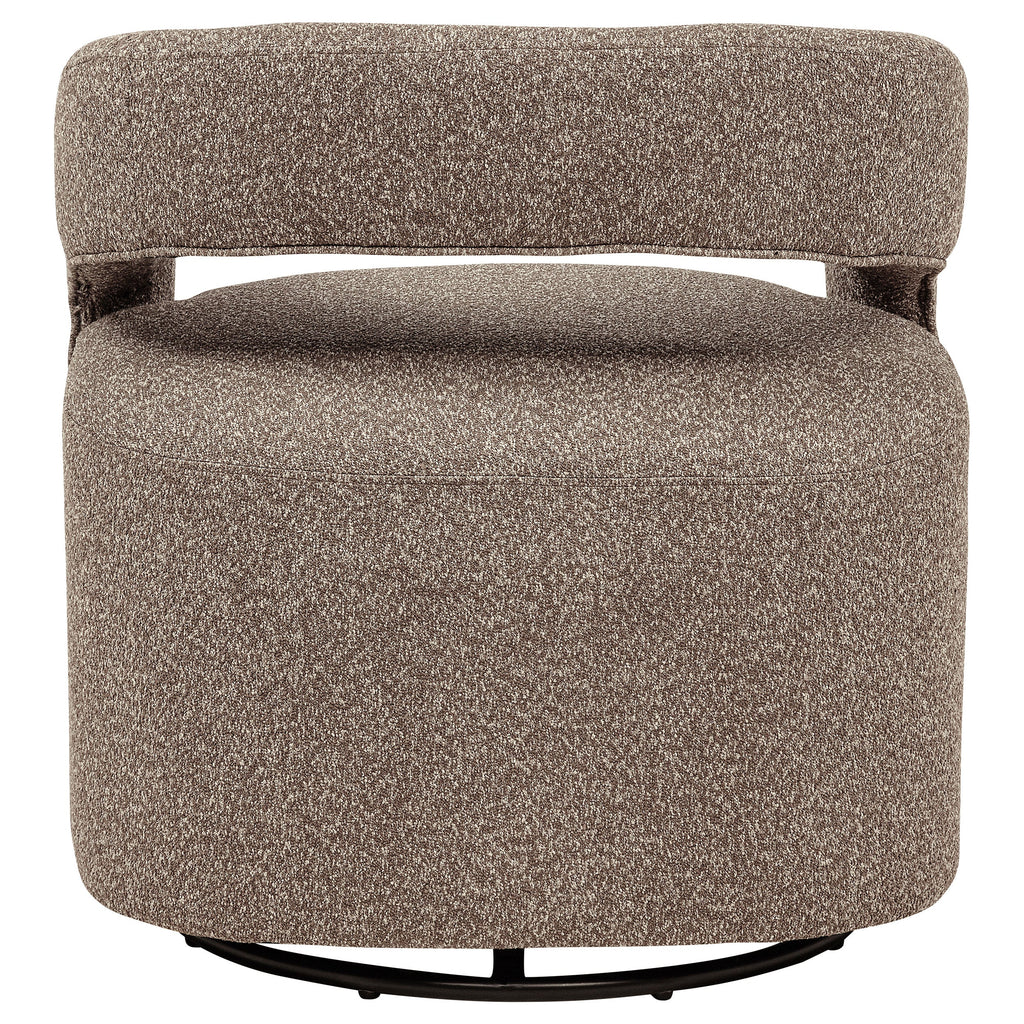 Westhill Boucle Upholstered Swivel Accent Chair Rocky Road