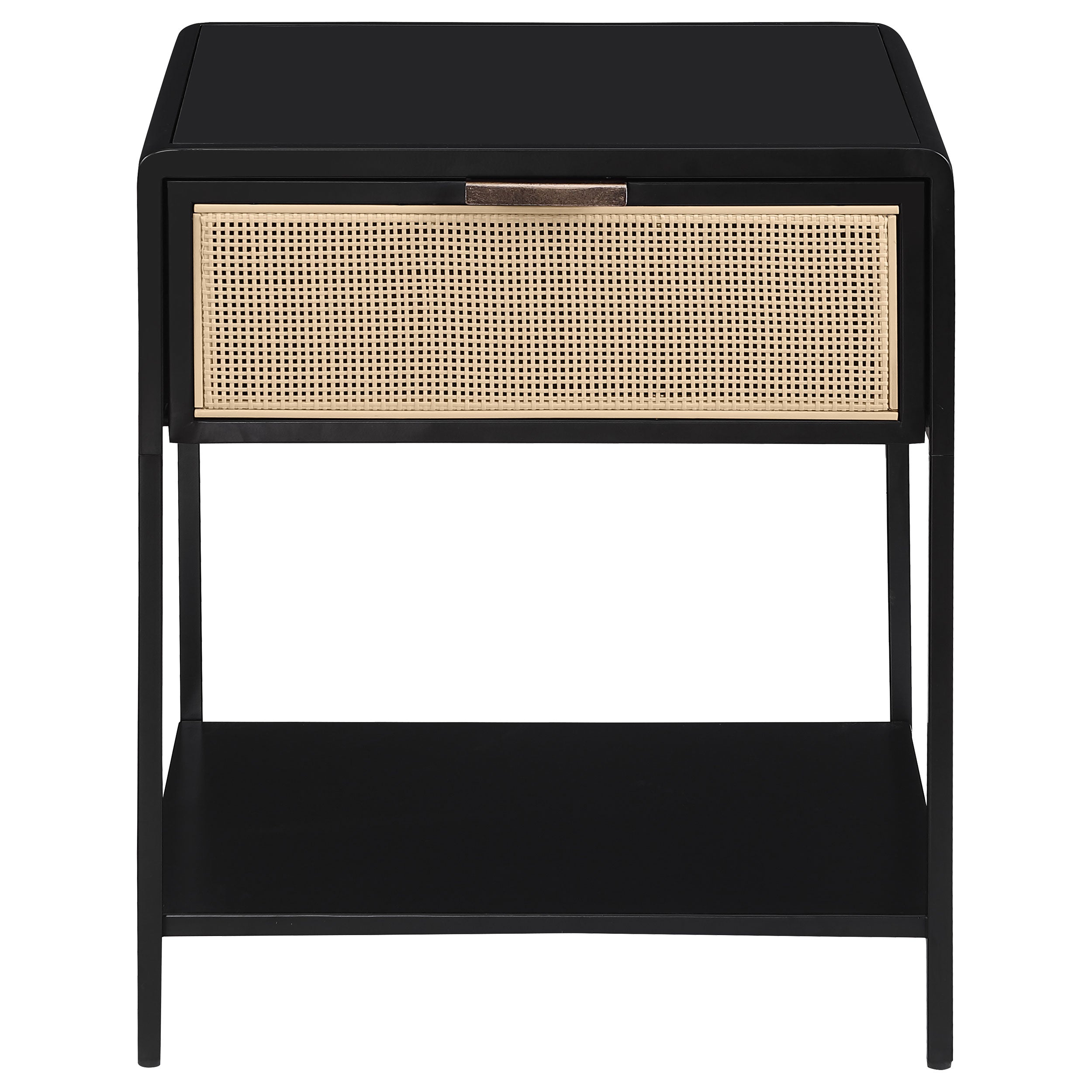 Amherst 1-drawer Radio Weave Cane Metal Bedside Table