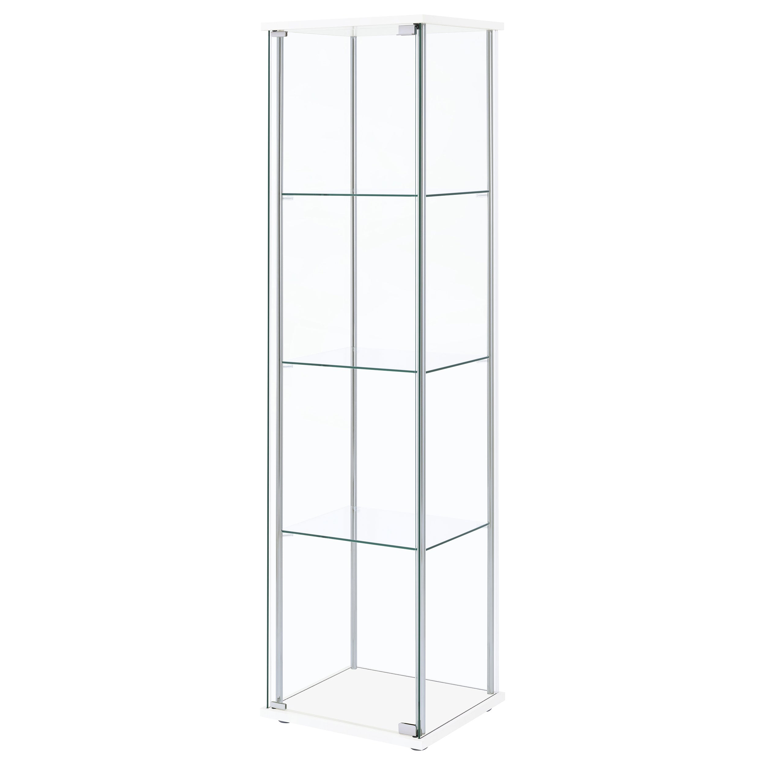 Bellatrix 4-shelf Clear Glass Curio Cabinet Cappuccino