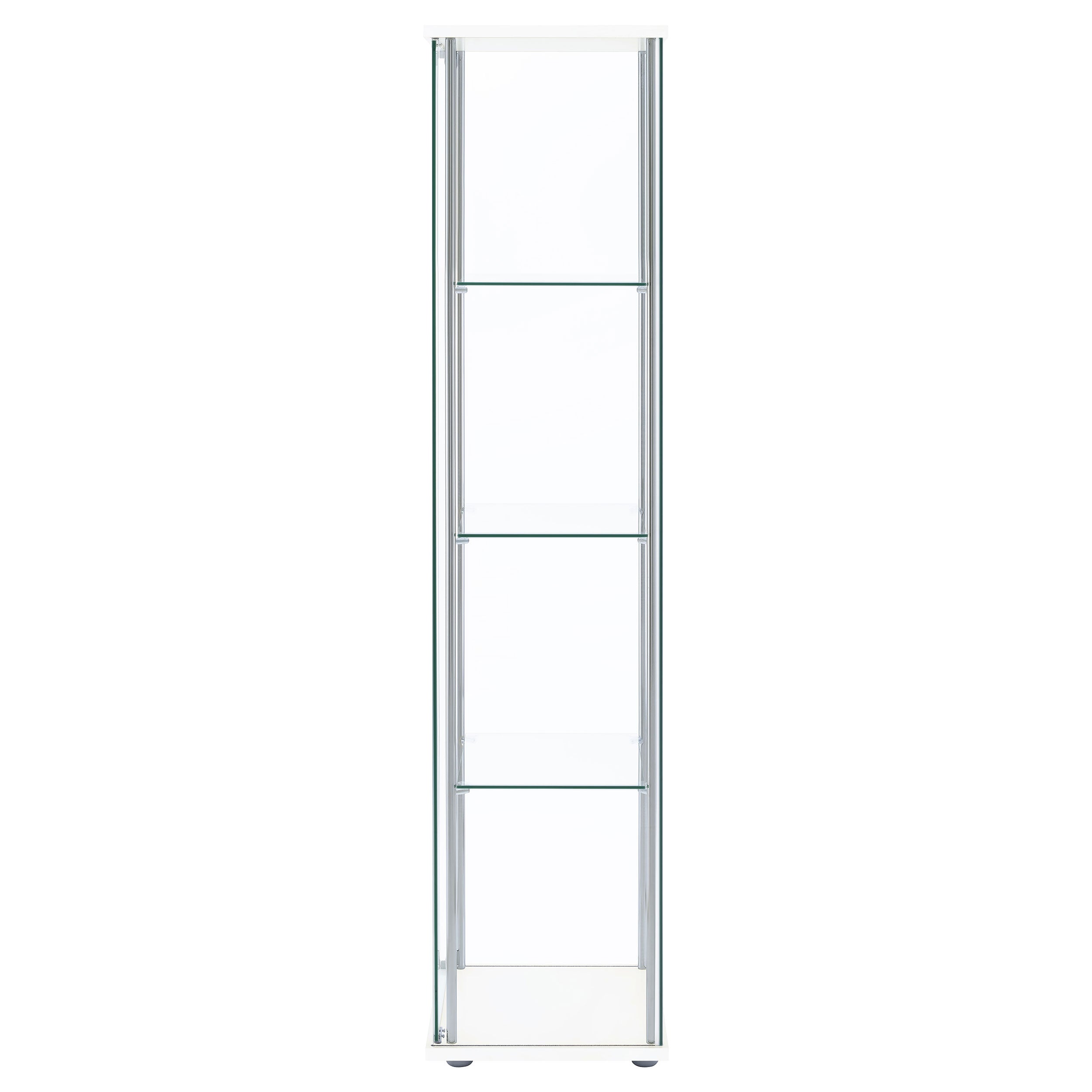 Bellatrix 4-shelf Clear Glass Curio Cabinet Cappuccino