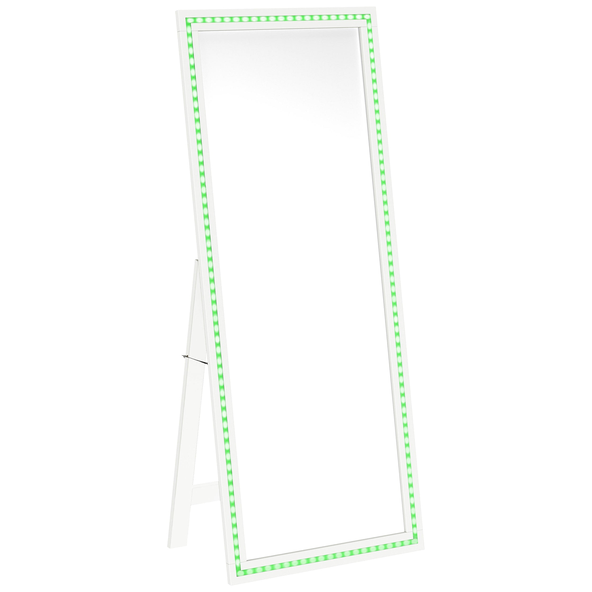 Windrose 28 x 67 Inch Tempered LED Standing Mirror Black