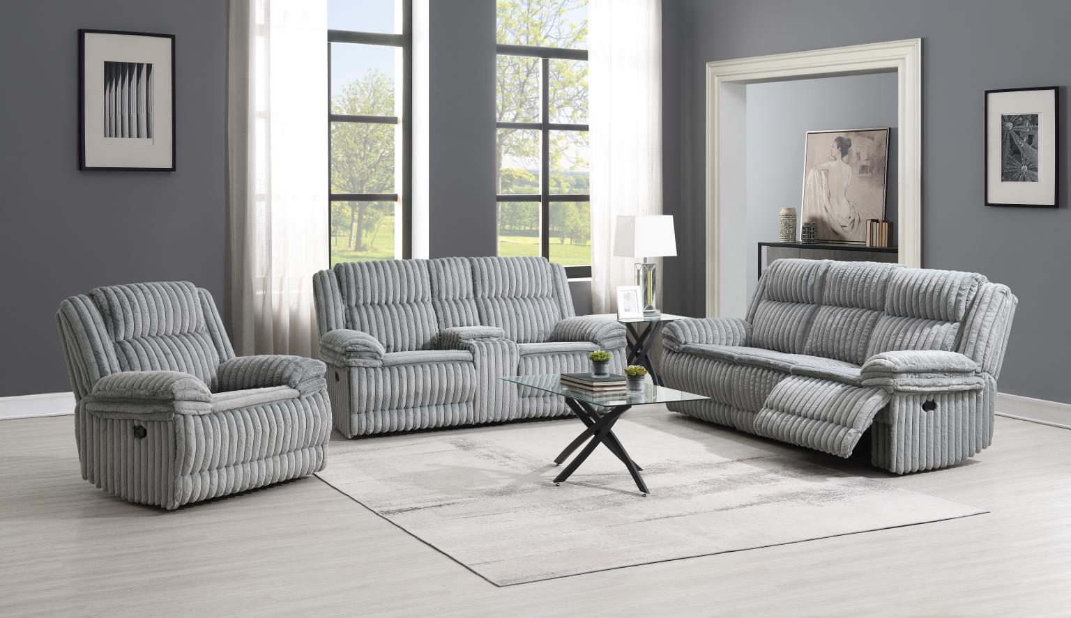 RECLINING SOFA-RECLINING LOVESEAT-RECLINING CHAIR LIVING ROOM SET