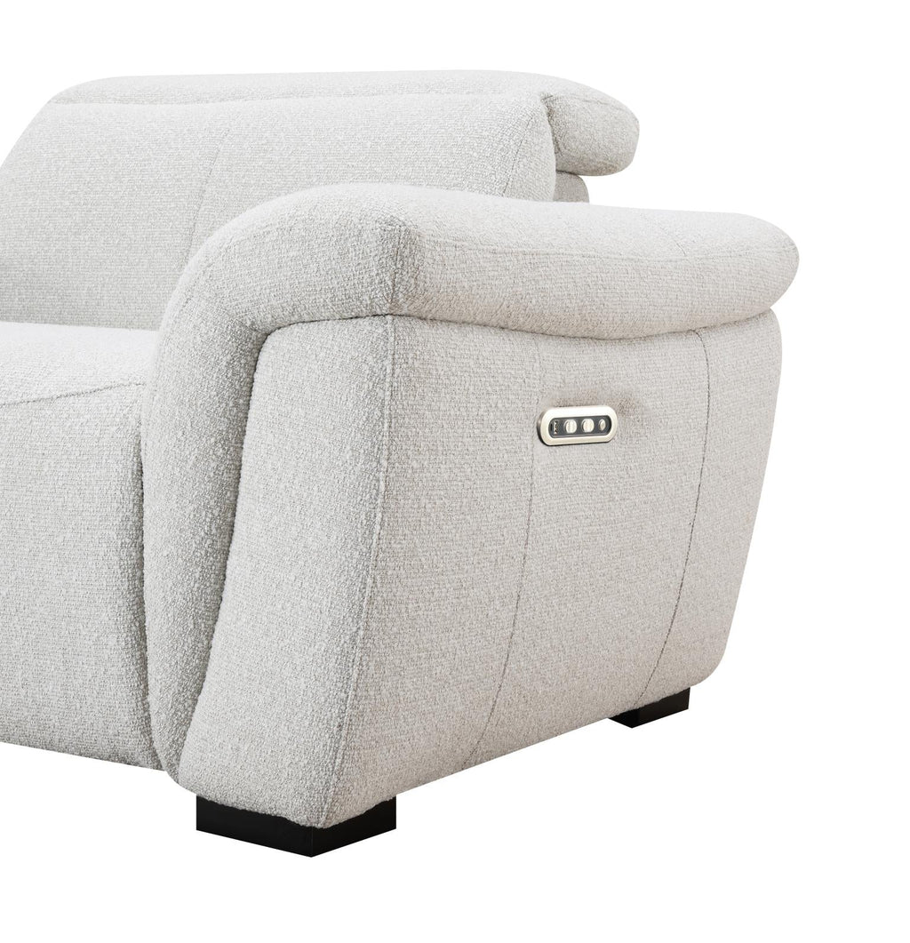 Akira Ivory Power Reclining Sectional W/Power Headrest