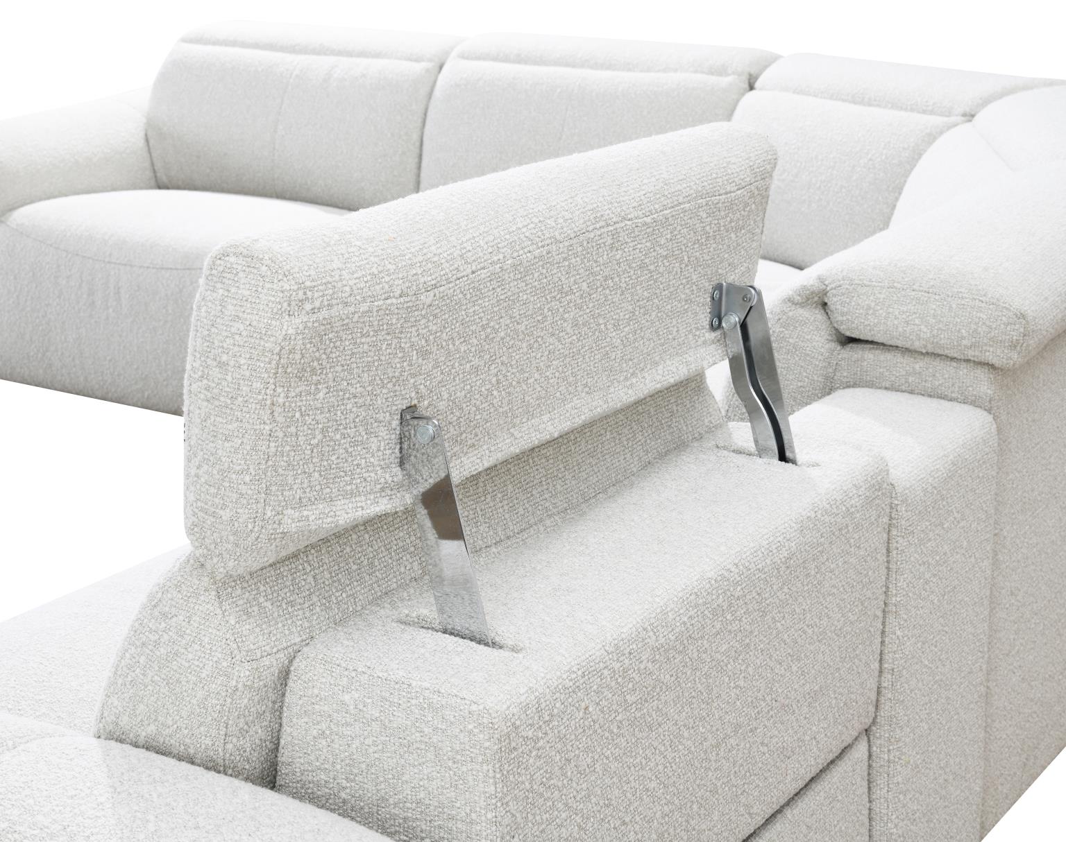 Akira Ivory Power Reclining Sectional W/Power Headrest