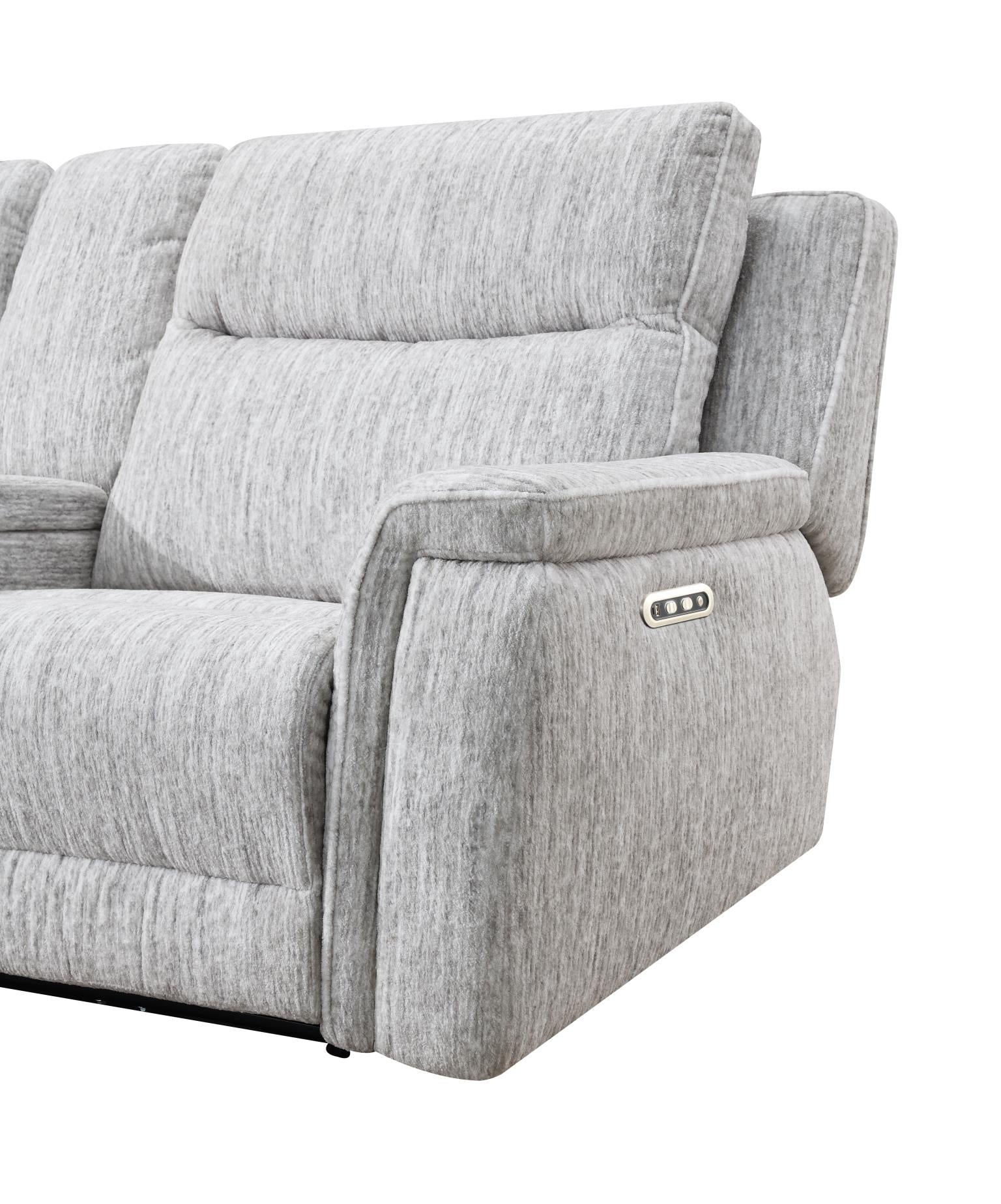 Agrippina Beige Power Reclining Sectional W/Power Headrest