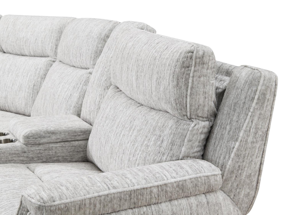 Agrippina Beige Power Reclining Sectional W/Power Headrest