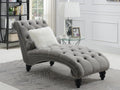 Capella Gray Chaise W/Wooden Legs Living Collection