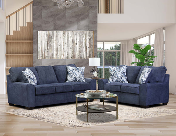 Blue Sofa and Loveseat