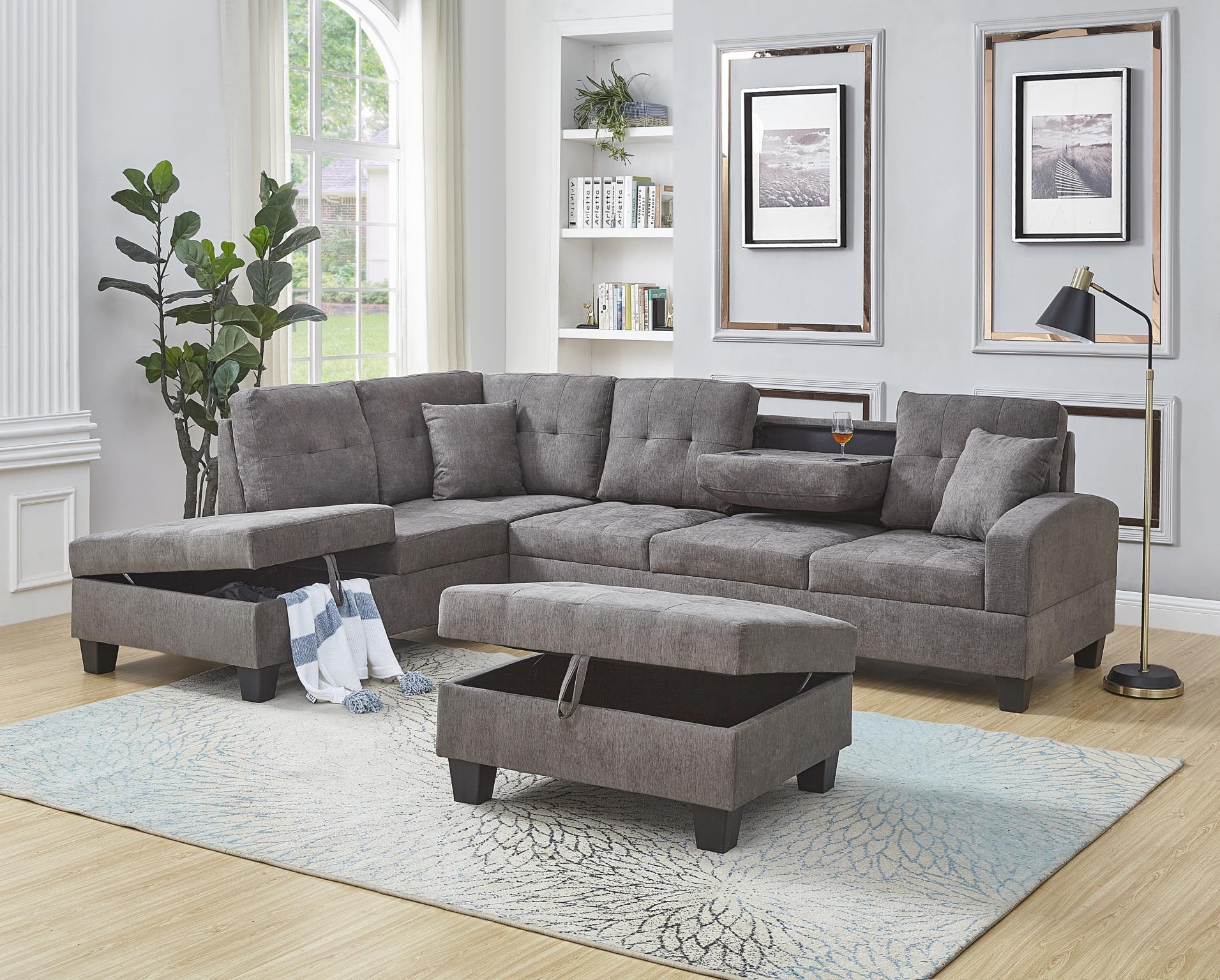 Alamo Charcoal Living Room Sectional